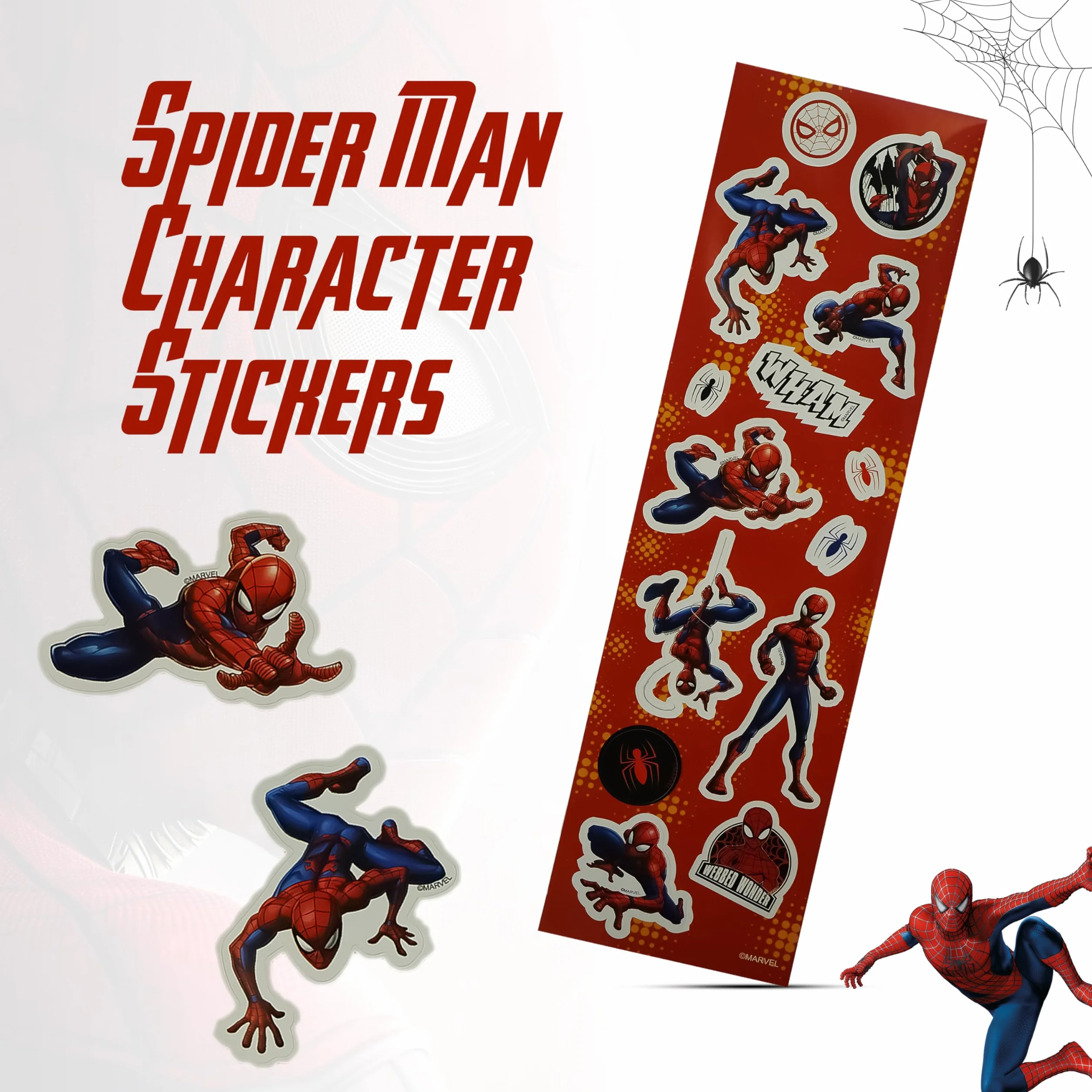 Stickers Spiderman pour enfants, autocollants Marvel pour garçons, décoration murale de fête
