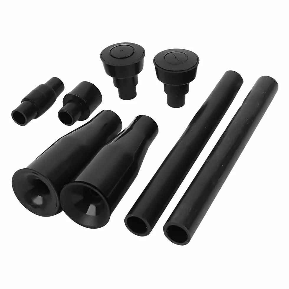 Kit de buse de Pompe de Bassin 8 pièces, Pompe de Fontaine de Jardin en Plastique, Ensemble de têtes de Cascade, Noir