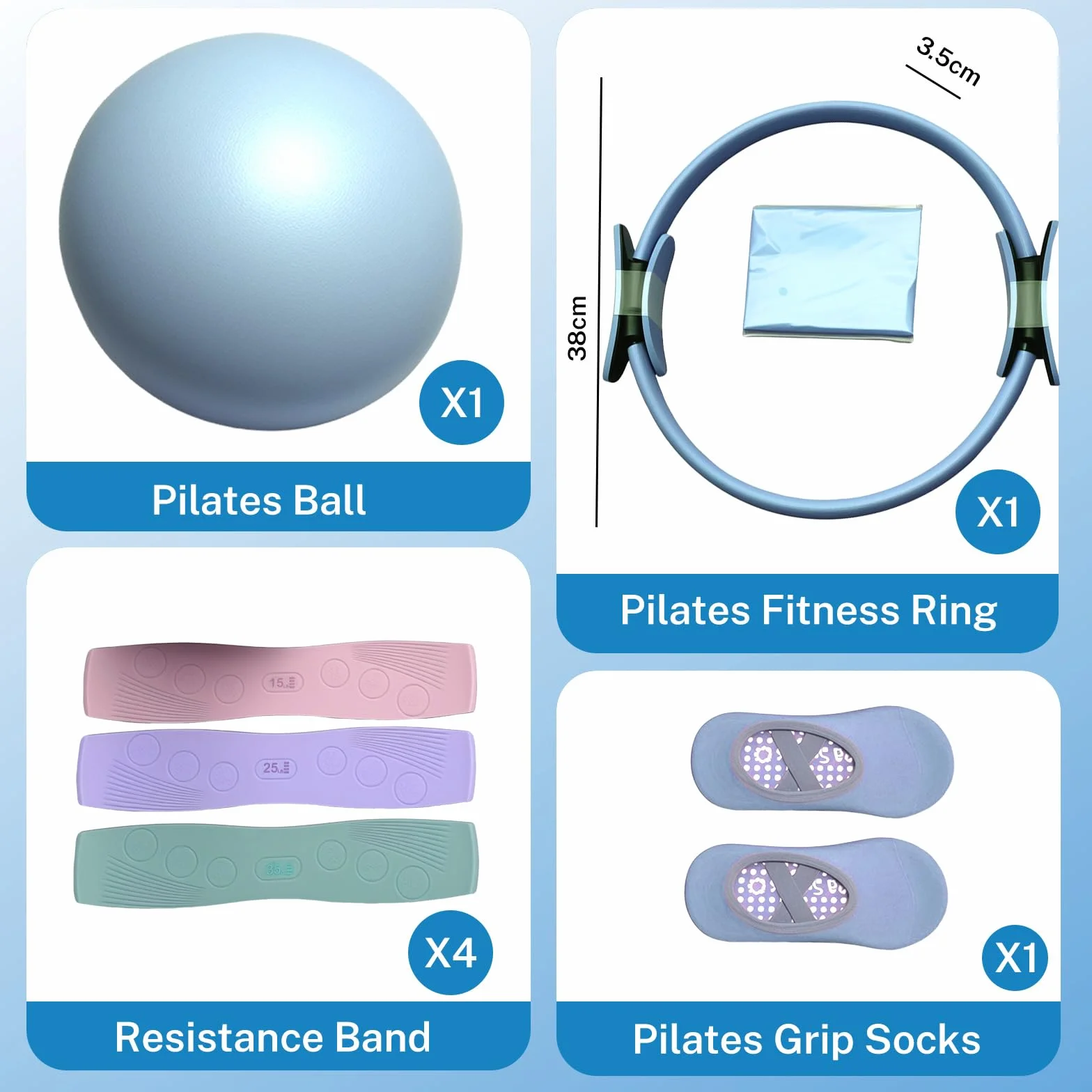 Pilates Yoga Kits,Ensemble Pilates Maison,Bande De Résistance,Pilates Accessoires pour Pilates,Anneaux de Pilates pour Jambes,Bras et Cuisses