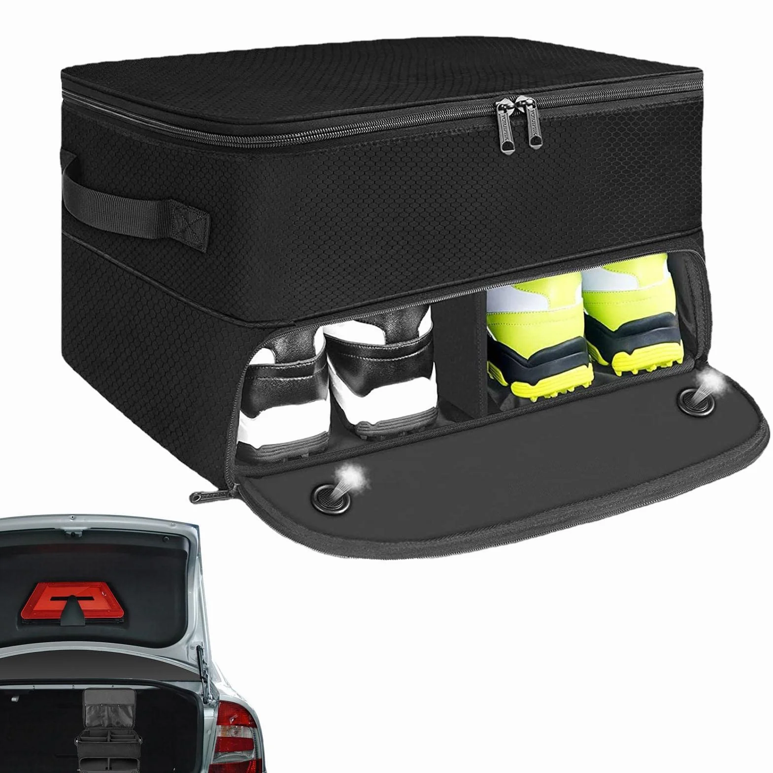 Sac à Chaussures de Golf Pliable, Sac d'Accessoires de Golf, Boîte à Brosses pour Hommes et Femmes, Noir