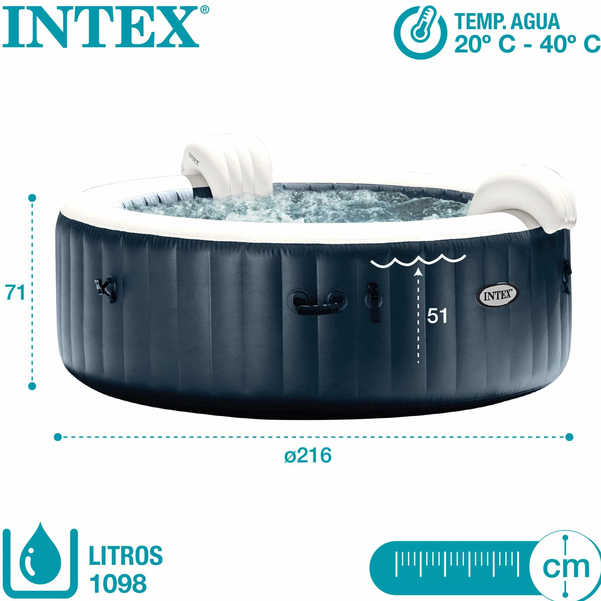 Intex Pure Spa Blue Navy 6 Places 28432NP