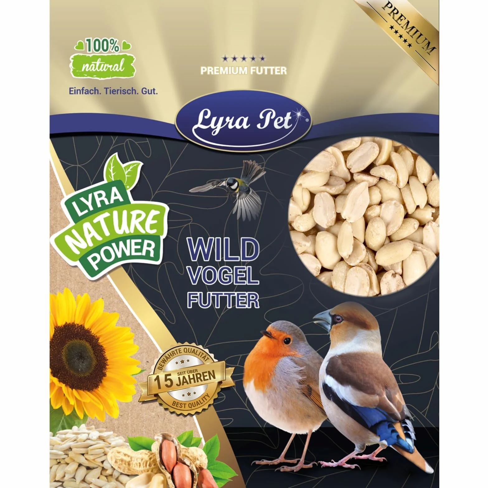 Lyra Pet® Graines de Cacahuètes Splits 20 kg pour Oiseaux Sauvages