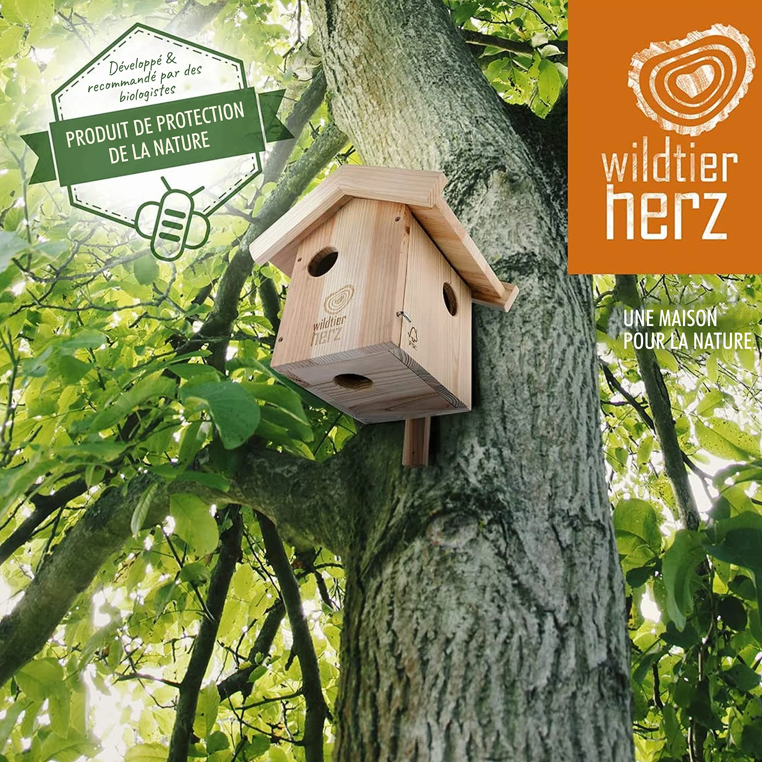 Cobel Nid pour écureuil en Bois Massif vissé - Maison pour écureuil et nichoir à Suspendre pour Jardin