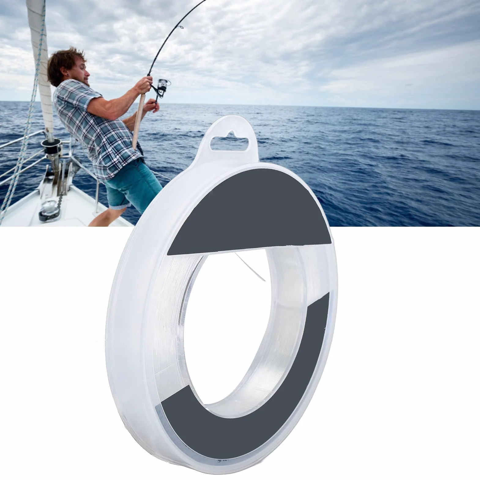 BuyWeek Fil de Pêche en Nylon Transparent 100 m, Ligne de Pêche Ultra Résistante Forte Tension pour pour l'eau Salée et l'eau Douce (0,55 mm)