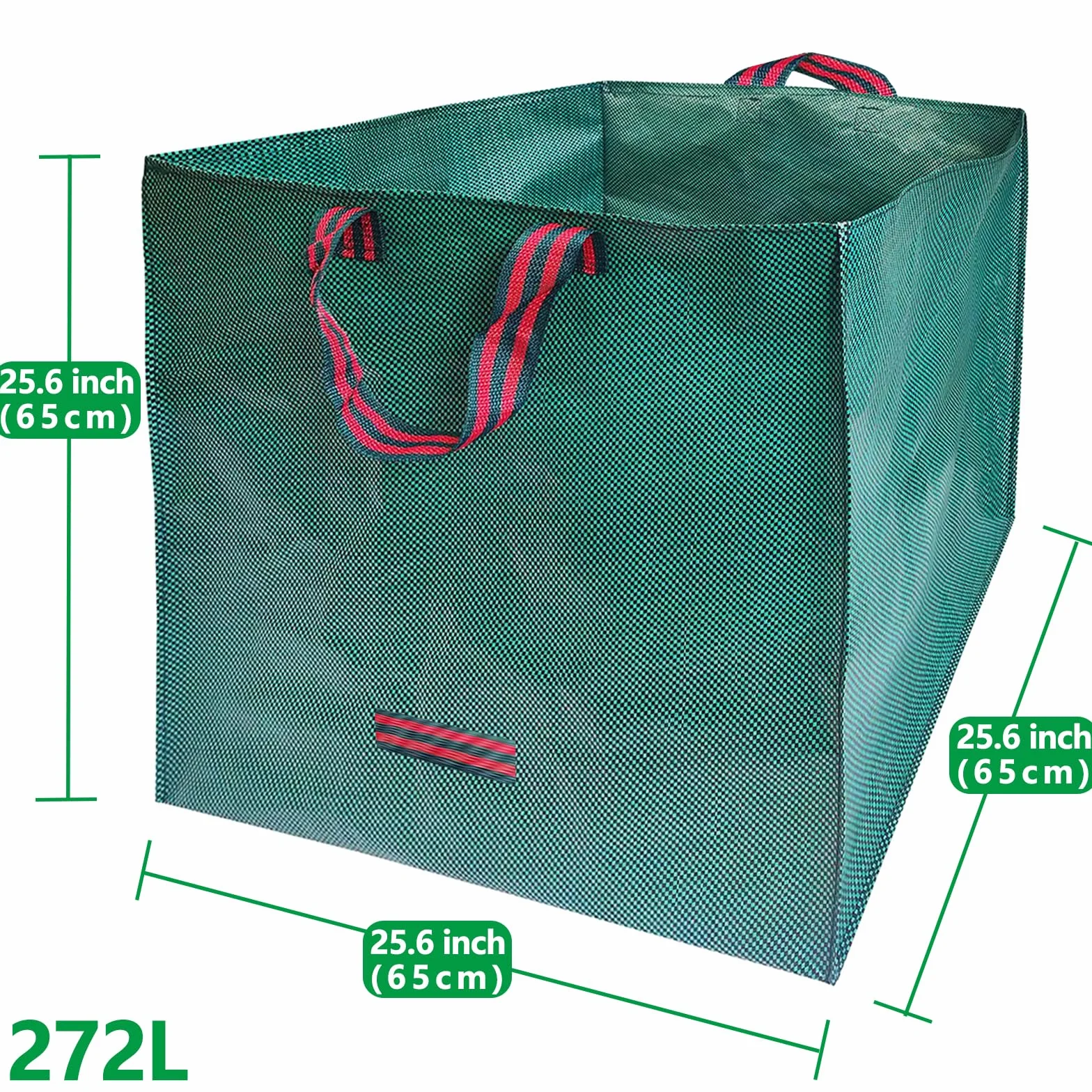 Goutime Sac à Feuilles Réutilisable 272L Pliable Jardinage Robuste 3 Poignées Imperméable Sac Déchets Verts Jardin Pelouse