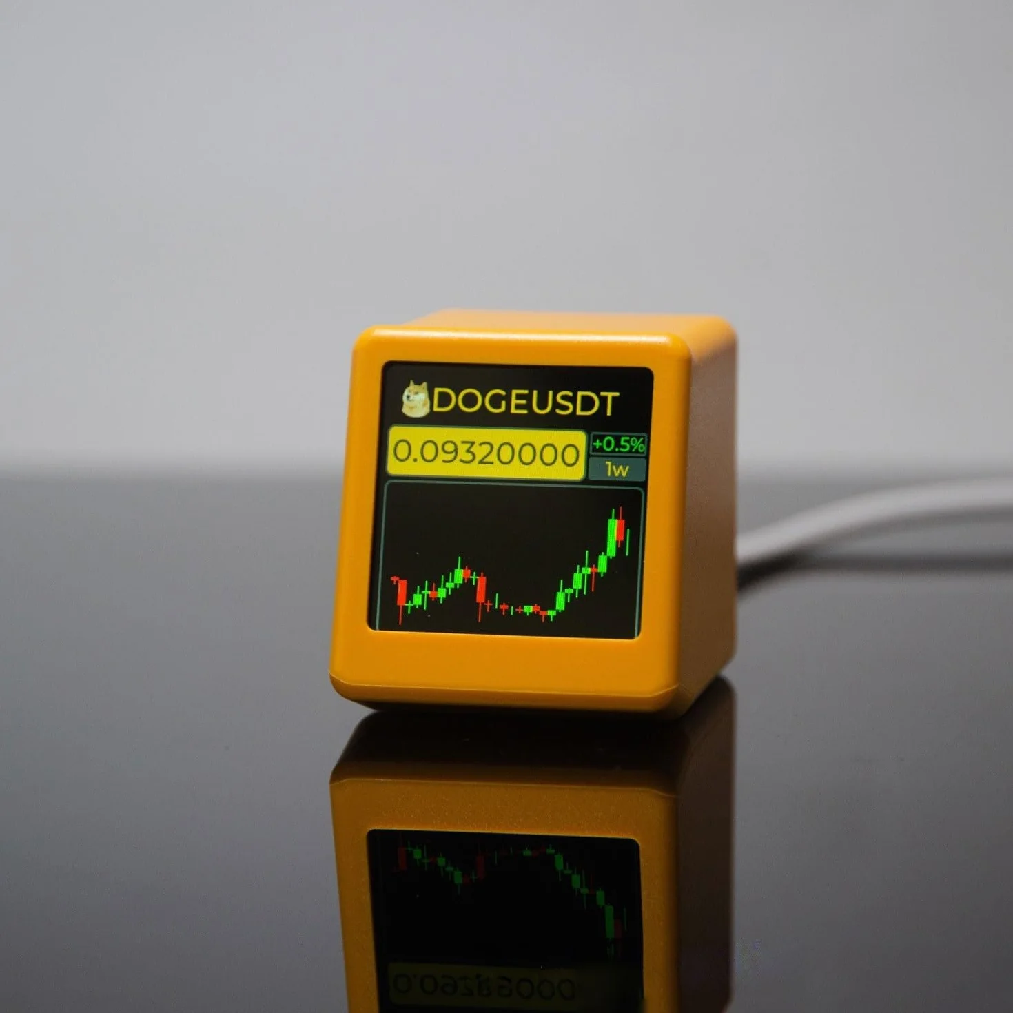 GeekMagic Smalltv PRO Horloge de bureau multifonction avec affichage des stocks et taux de change Jaune