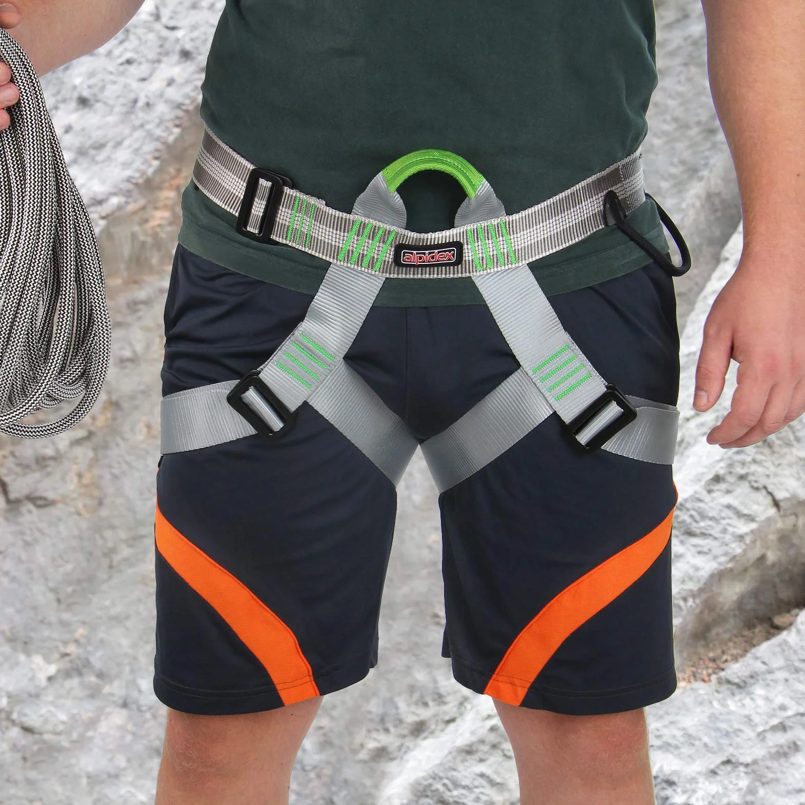 ALPIDEX Harnais d'escalade universel pour femme et homme EN 12277 Baudrier escalade avec sangles de jambes réglables