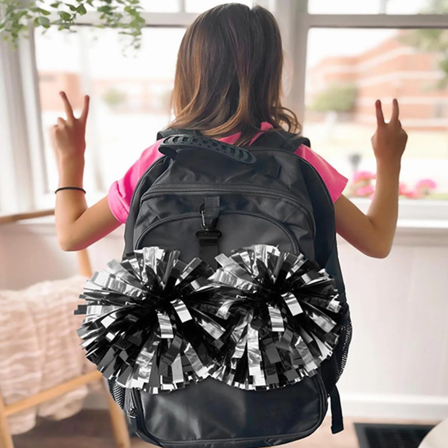 Porte-Pompon pour Sac de Danse Cheerleader avec Accroche-Sac à Dos pour Compétitions de Cheerleading