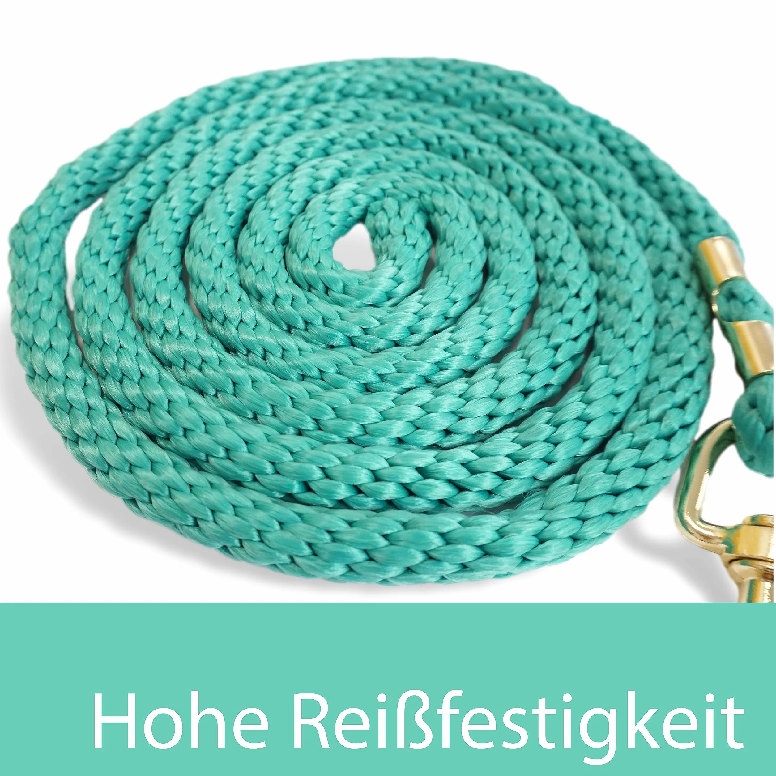 Pferdelinis Longe pour cheval - Corde de fixation dans différents designs élégants - Laisse de fixation pour poney, âne, chèvre (1 turquoise + 1 violet)