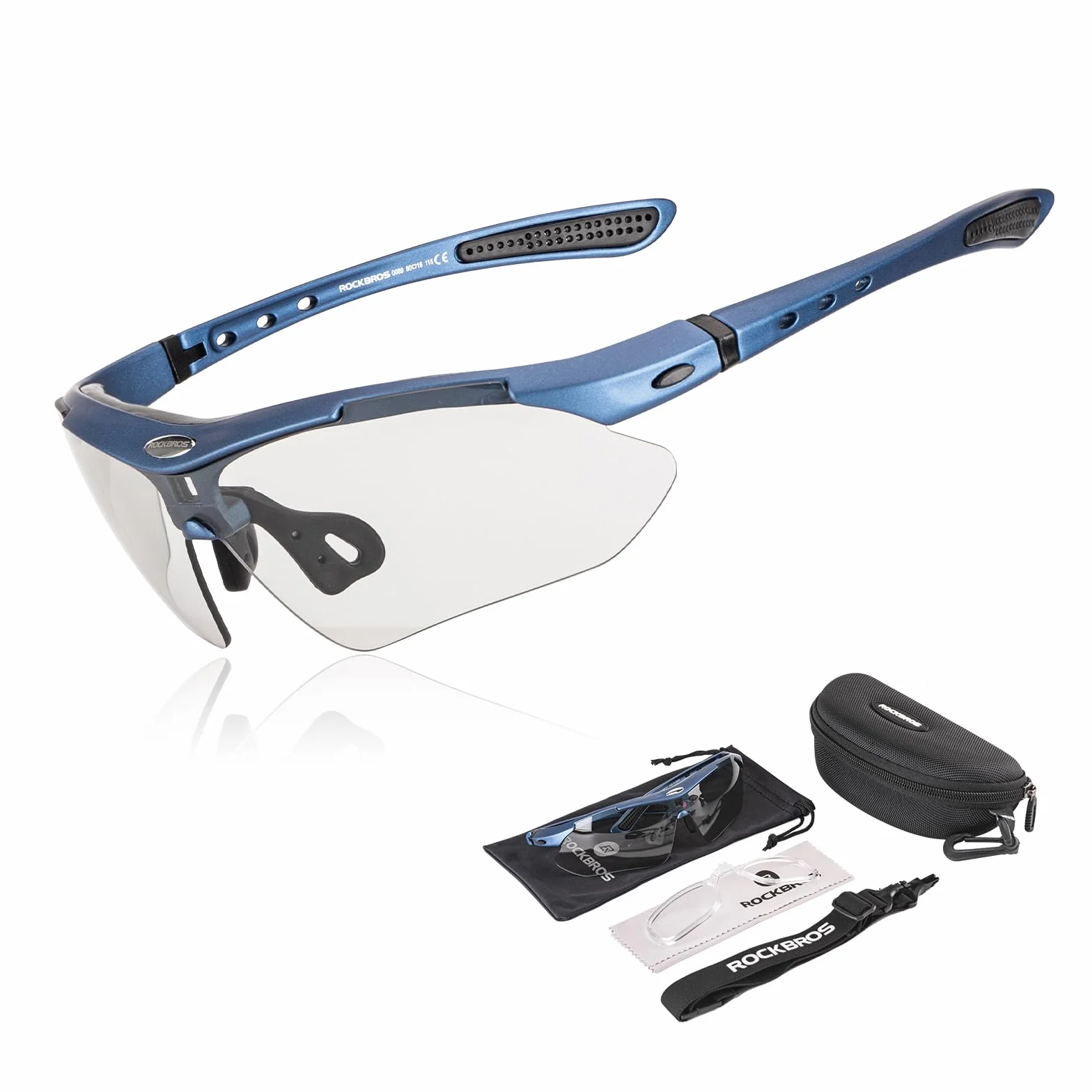 ROCKBROS Lunettes de Cyclisme Photochromiqeus pour Hommes Femmes, Lunettes VTT de Soleil UV400 Protection, Lunettes de Sports Ultra-légère pour Vélo Coure Pêche Conduite Escalade