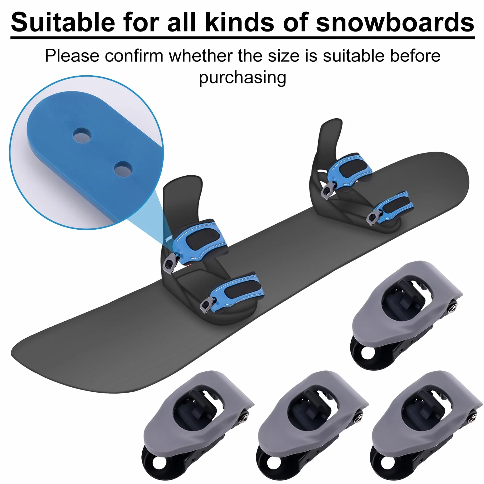Sangles de Cheville de Fixation de Snowboard Universelles avec Boucles Faciles à Régler