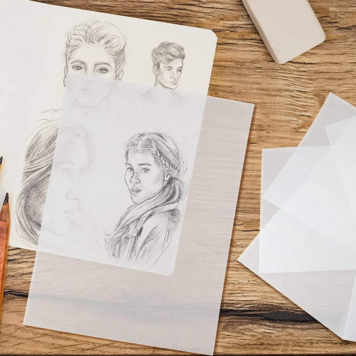 Papier transparent A4 17 g/m² Suofuolef 210 x 297 mm pour calquer et dessiner