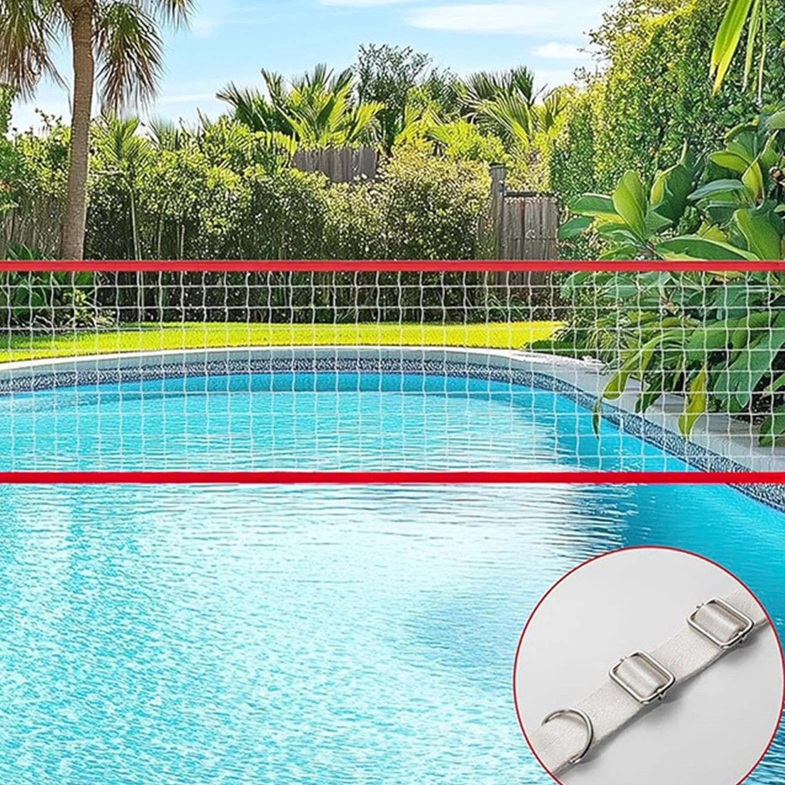 Filet de Volley-Ball pour Piscine 4,5 x 0,9 m Portable Résistant Jardin