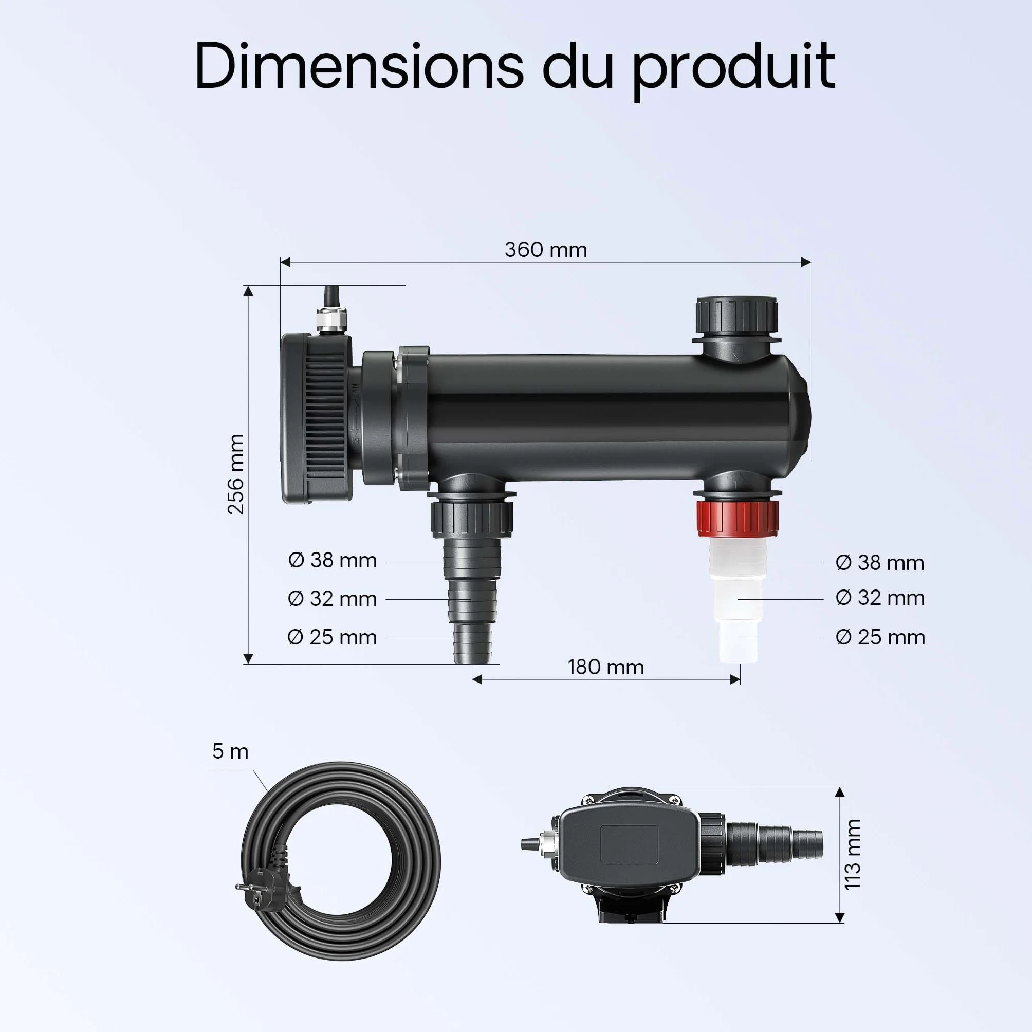 SunSun CBF-350 Kit complet filtre de bassin biologique 12000 L NEO7000 SuperEco pompe 7000l/h 50W CUV-318 lampe UV UVC 18W
