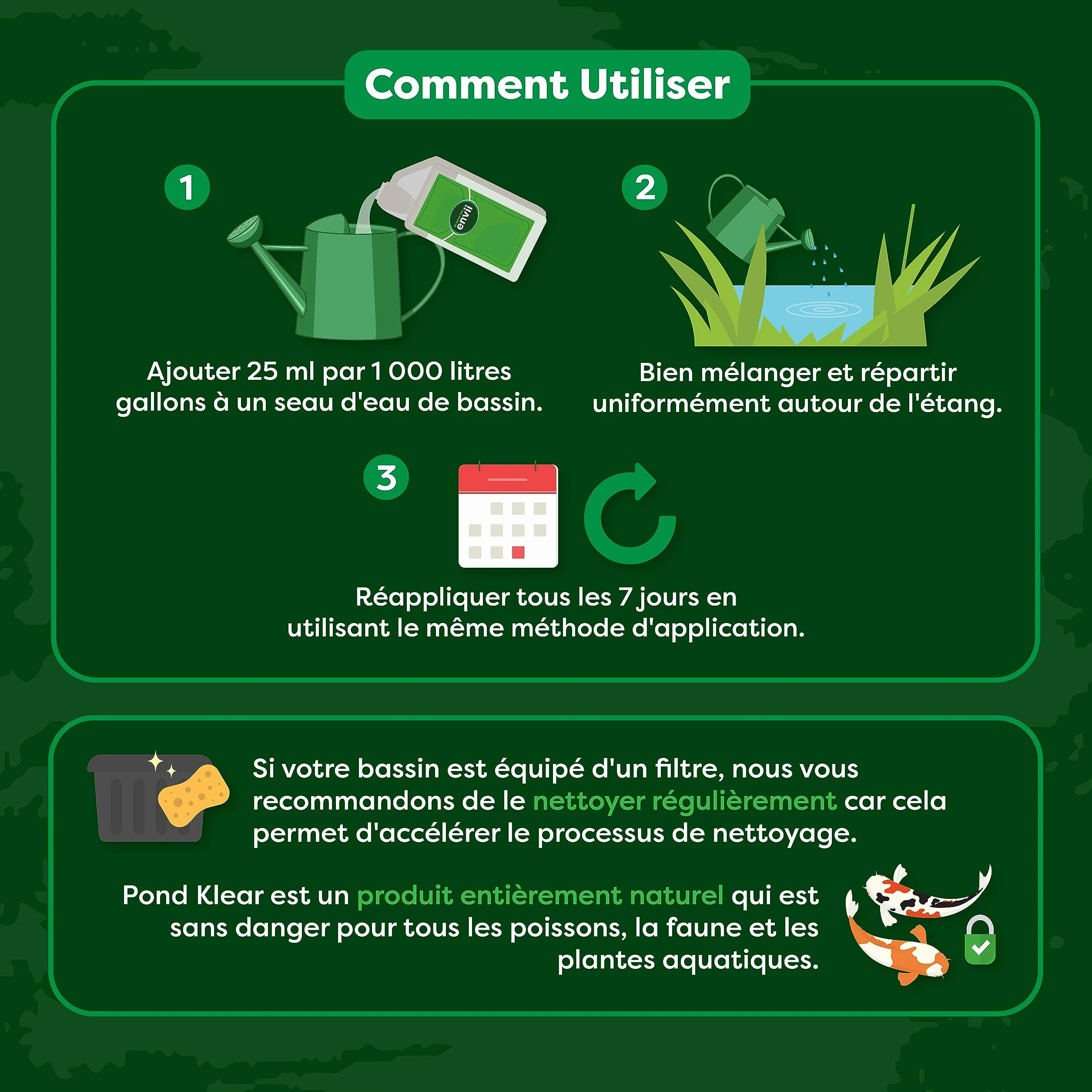 Envii Pond Klear Clarificateur d'Eau de Bassin 20 000 L