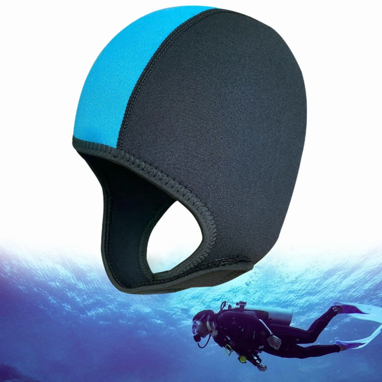 rockible Cagoule de Plongée en Néoprène 3mm, Imperméable, Confortable, Chapeau de Bain, Chapeau de Surf pour Canoë