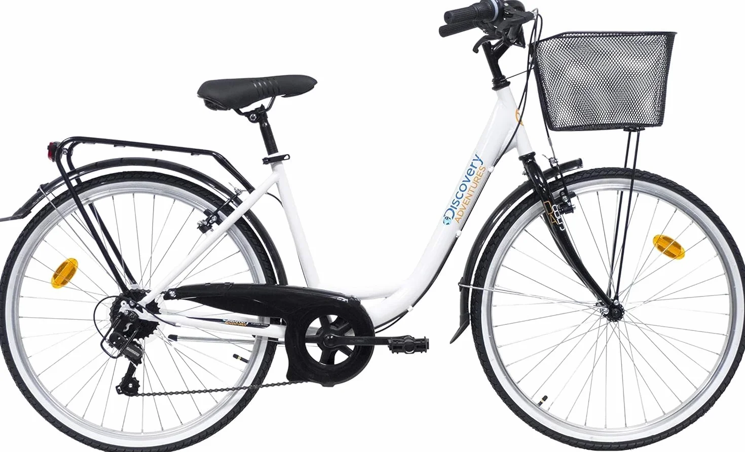 VTC 26' Femme Discovery Adventures - 6 Vitesses Shimano TY21 - Equipement City, Blanc