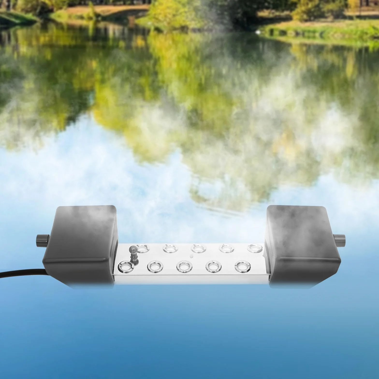 Générateur de brume à ultrasons 10 têtes 350 W IP68 acier inoxydable prise européenne
