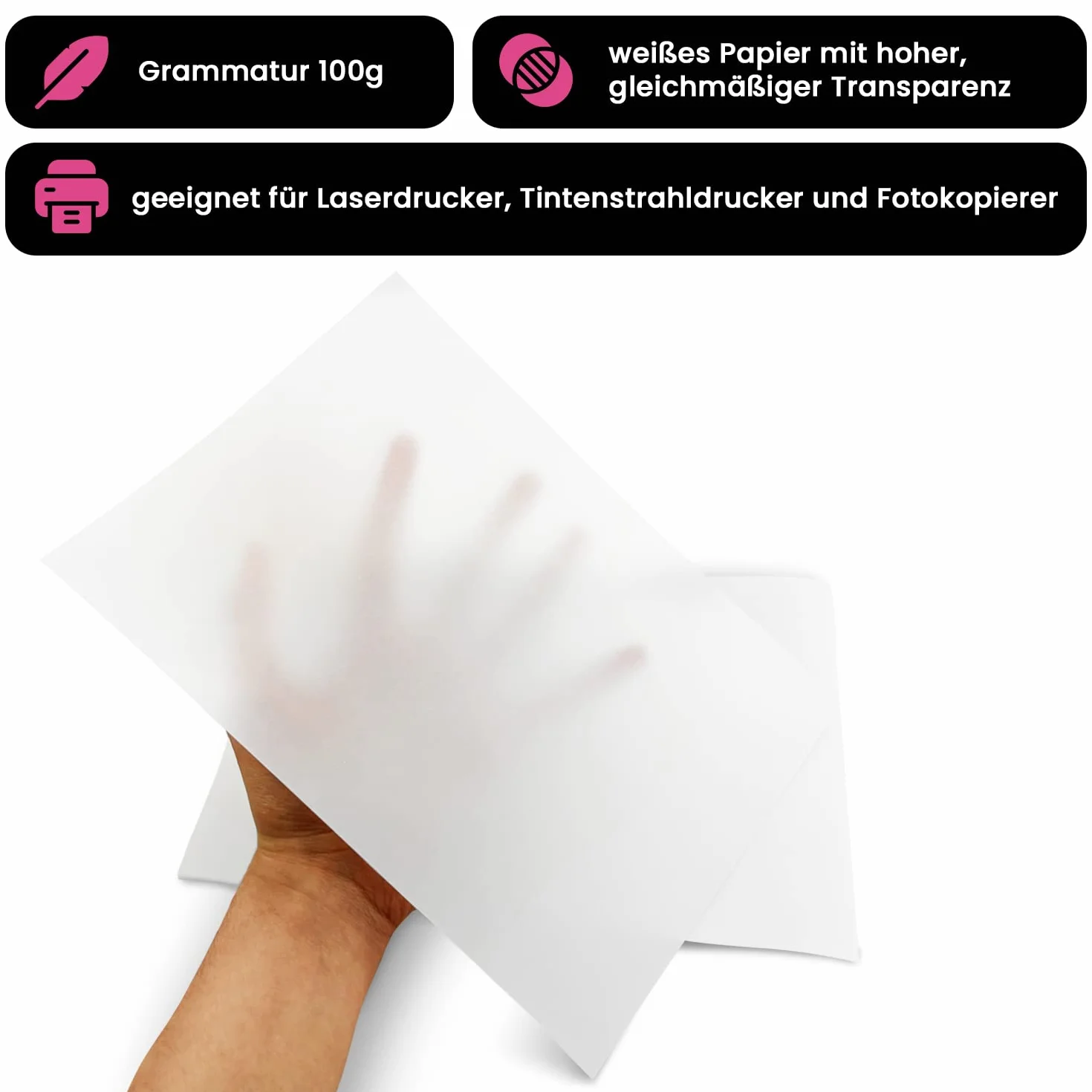 Netuno papier calque A3 297 x 420 mm 100g transparent imprimable pour dessin technique calligraphie
