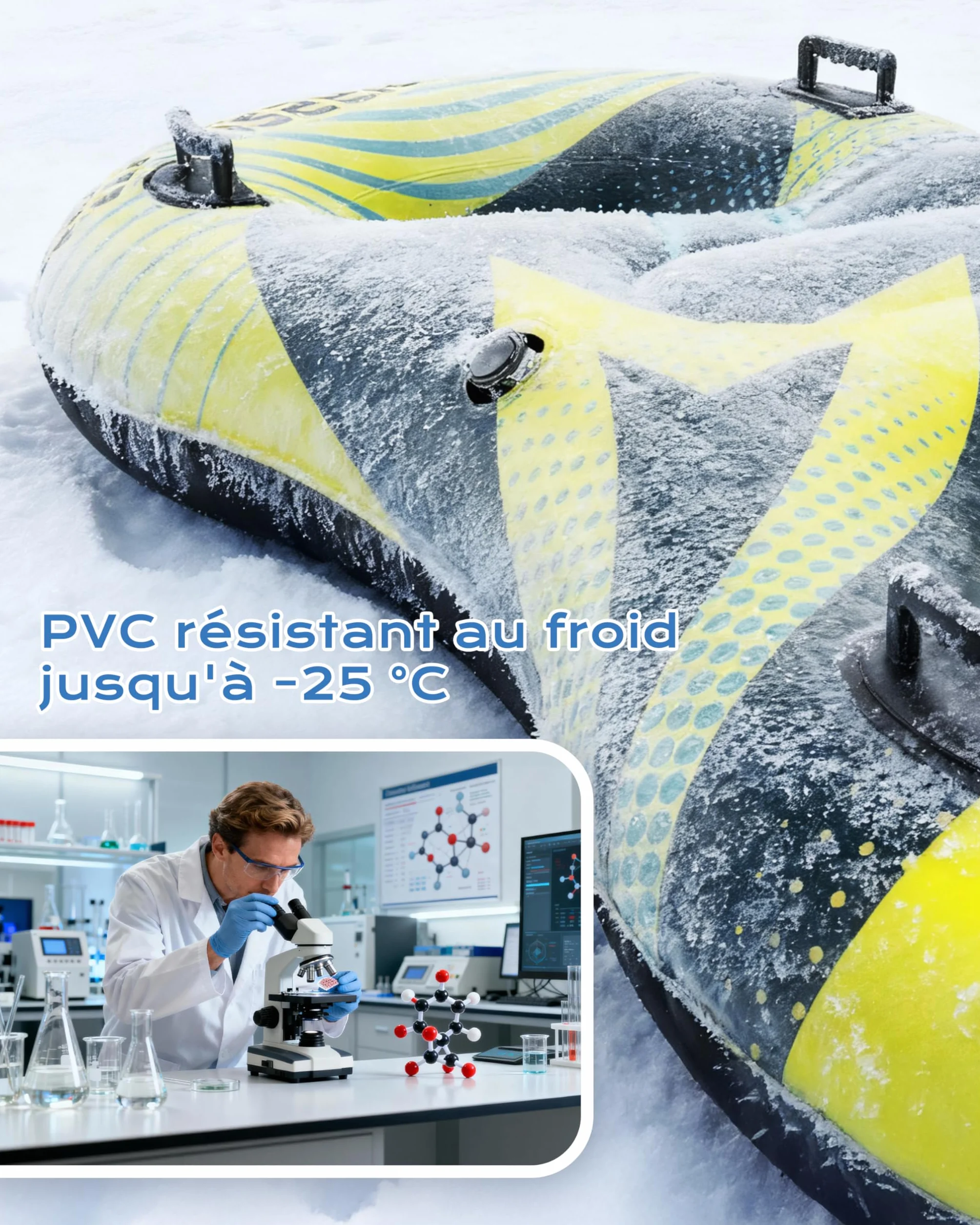 Tube à Neige Gonflable avec Laisse remorquable, Housse Robuste résistante à l'usure et antigel pour Sports d'hiver