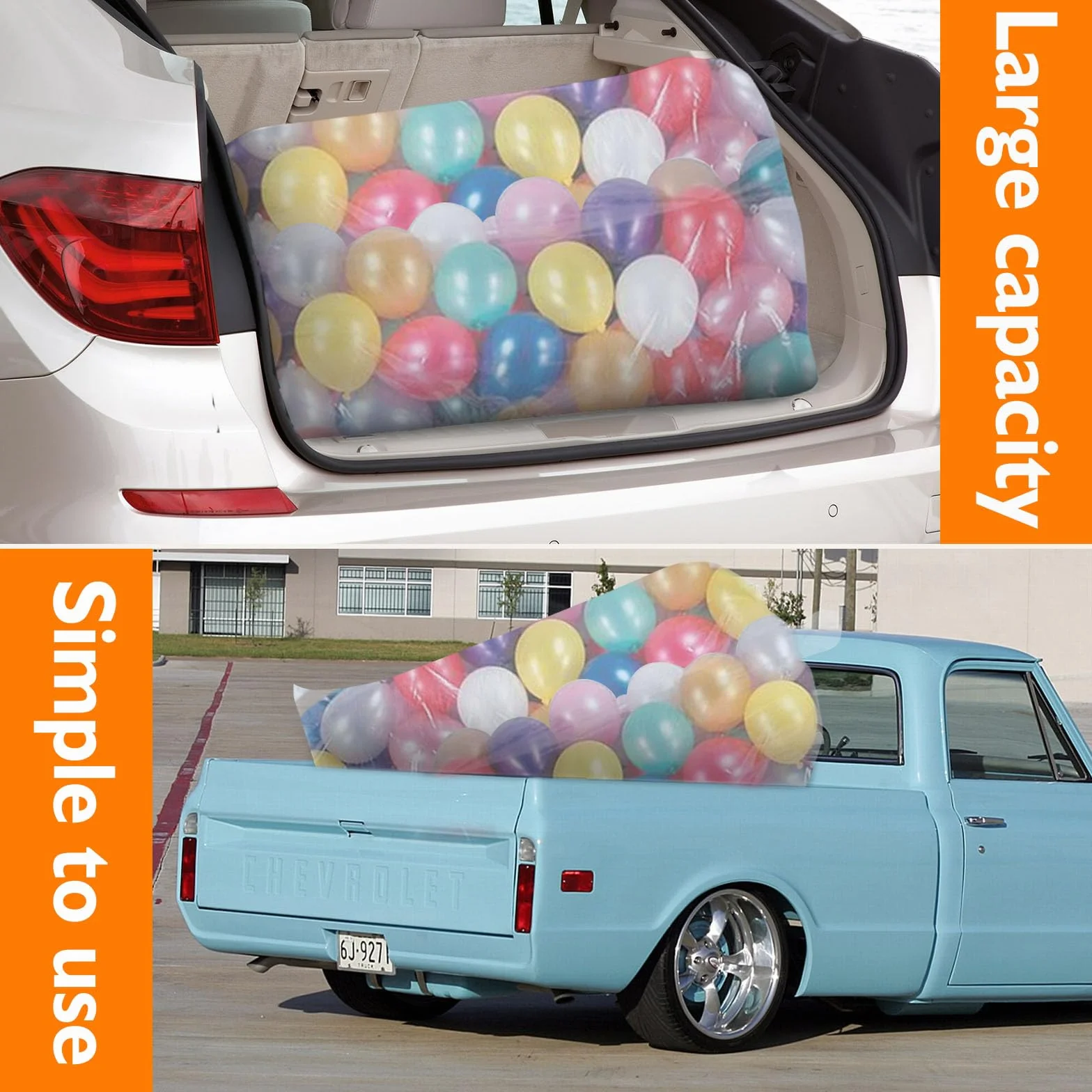 Lot de 2 sacs de transport transparents extra larges de 249 x 140 cm pour arche de guirlande, élimination des arbres de Noël, fournitures de fête d'anniversaire de mariage