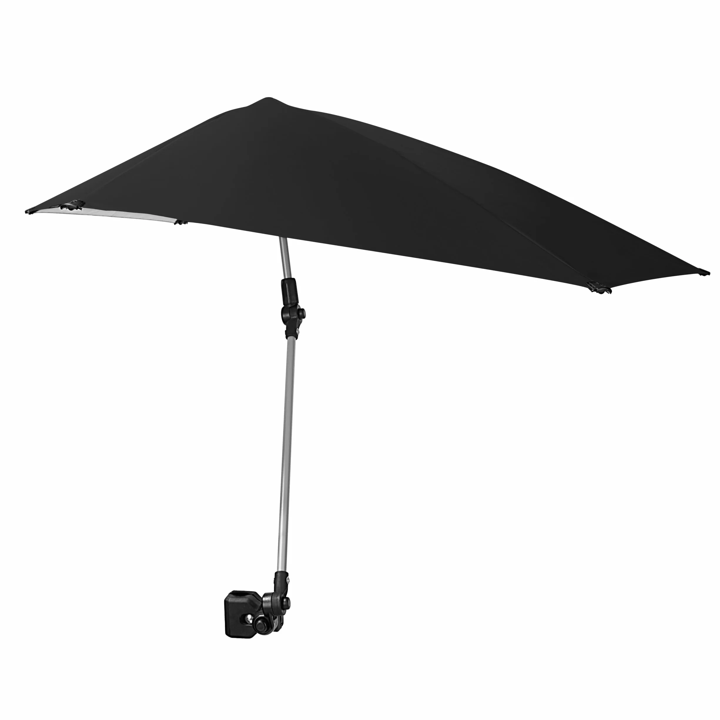 Versa-Brella Parasol Réglable avec Rotation 360 Degrés, Doublure UPF 50+ pour Chaises, Léger et Facile à Installer, 107 cm, pour Plage, Camping, Terrasse, Activités Sportives et Poussettes - Noir