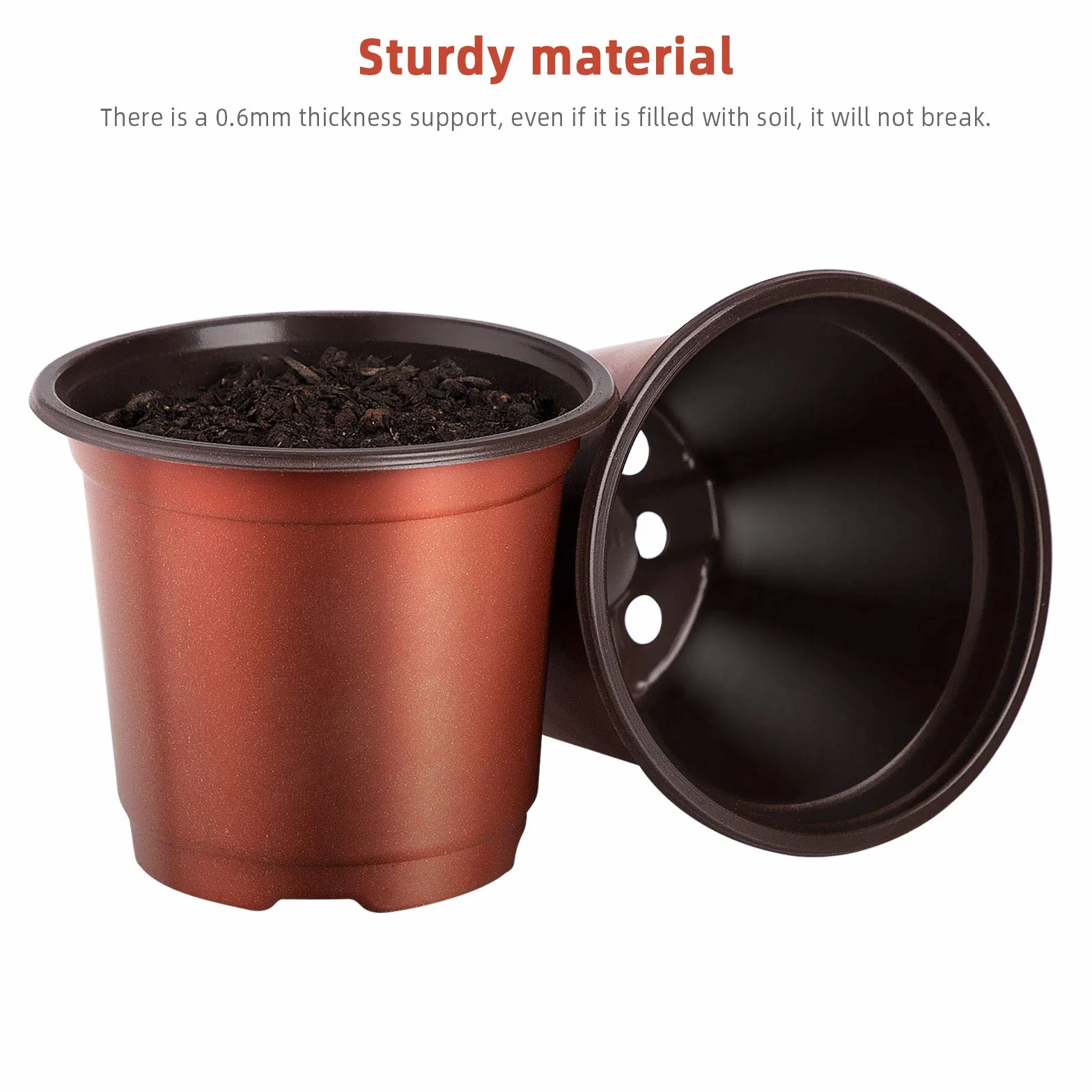 Pot de Fleur Plastique 10cm Godets pour Semis Potager Jardin Intérieur Extérieure 100 Pcs Plantes Tags