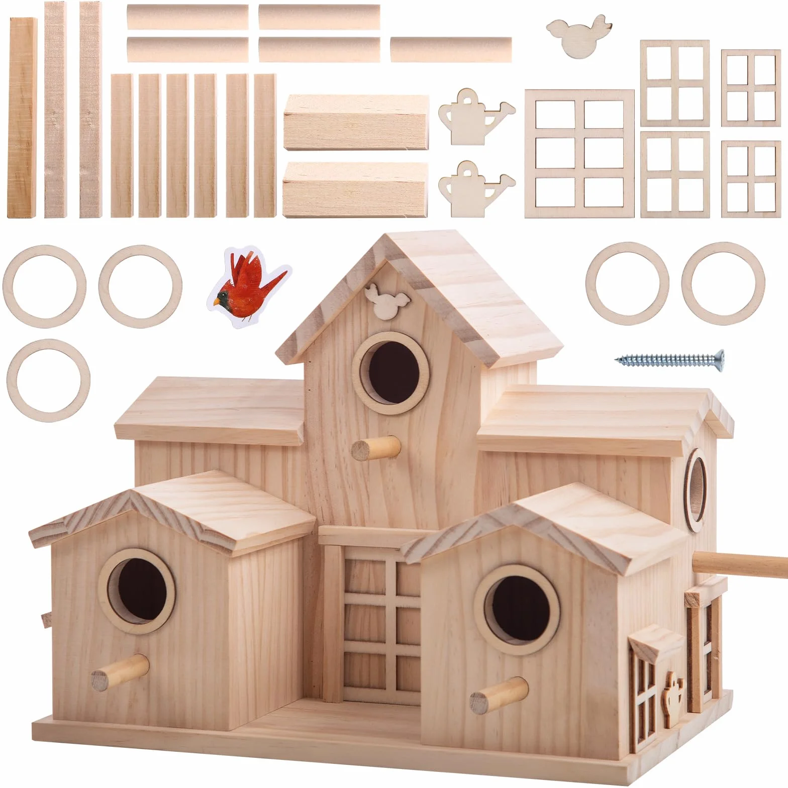 Nichoir en bois pin naturel maison de jardin décorative