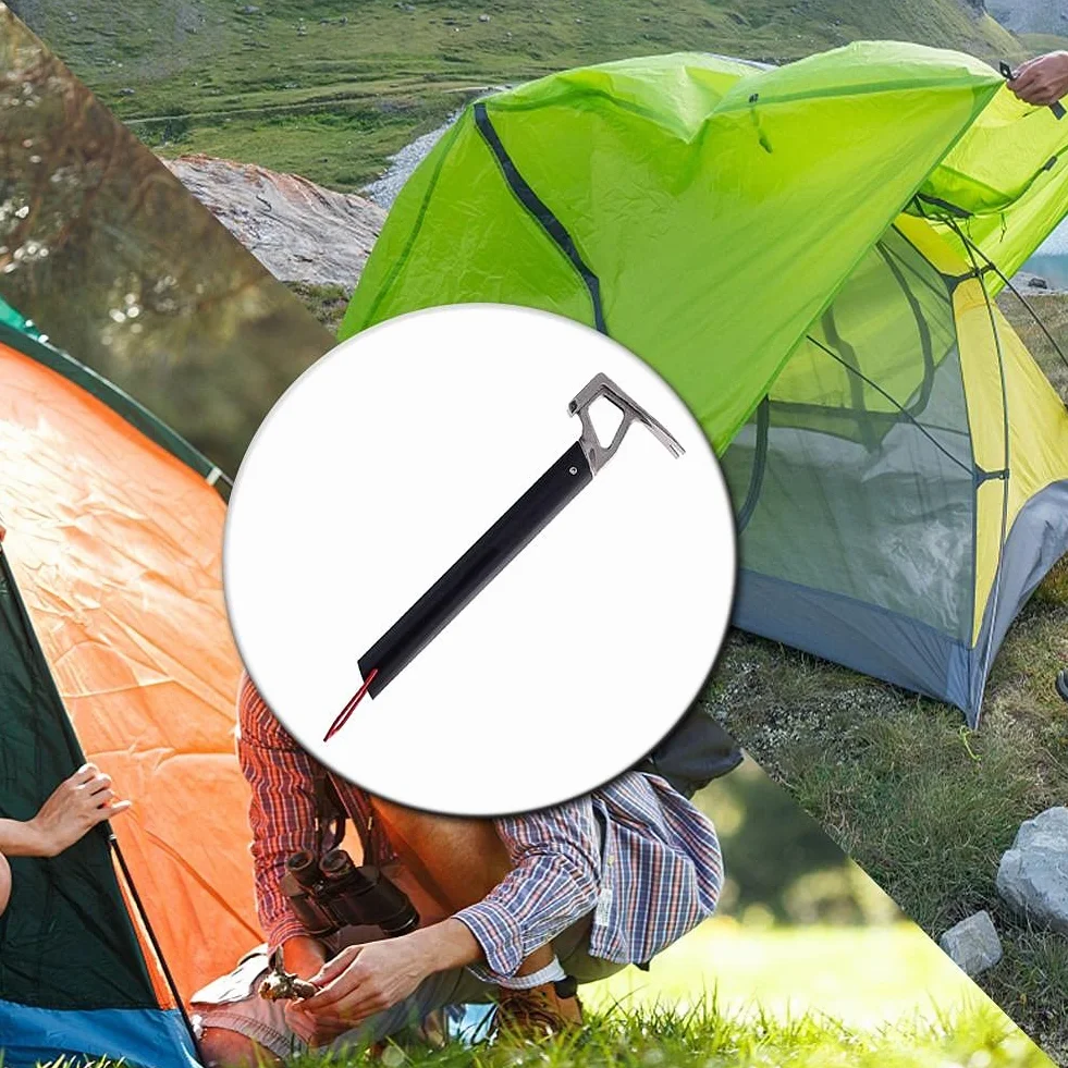 Marteau de Camping Multifonction en Aluminium avec Décrocheur de Piquets
