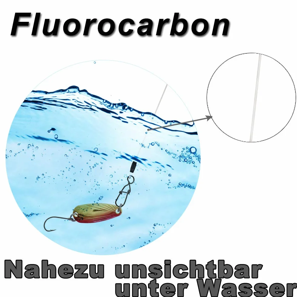 Le bas de ligne en fluorocarbone - 6 x prévisions pour pêche à la Truite, Compartiment pour pêche à la Truite, Compartiment pour brochet, 25 cm