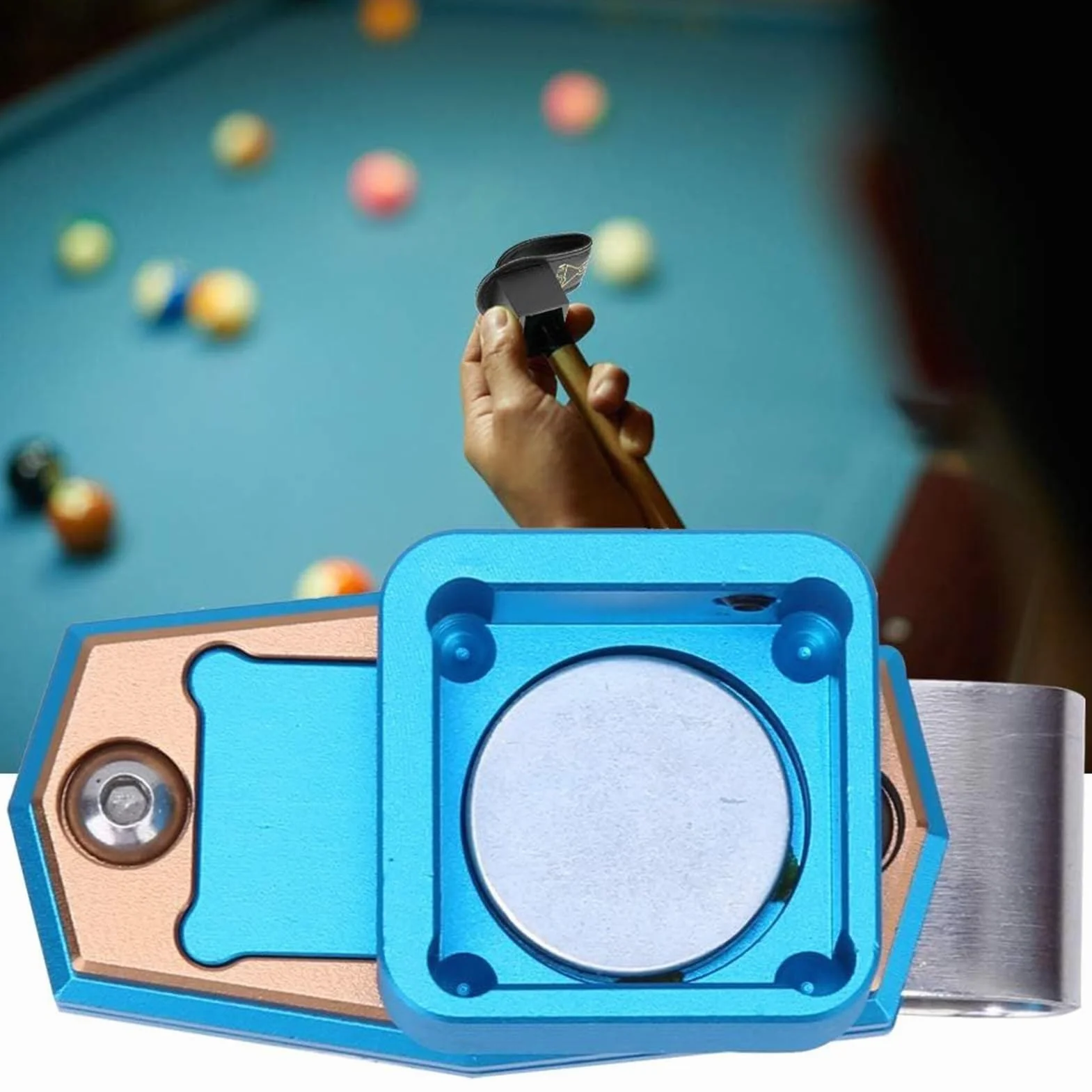 Générique Easy Access Magnetic Pool Chalk Holder, Portable Cue Chalk Hold, Compact Table Ball Sports Accessory for Men, Women, Beginners, and Professional Players,2.64x1.18x1.26 Inches