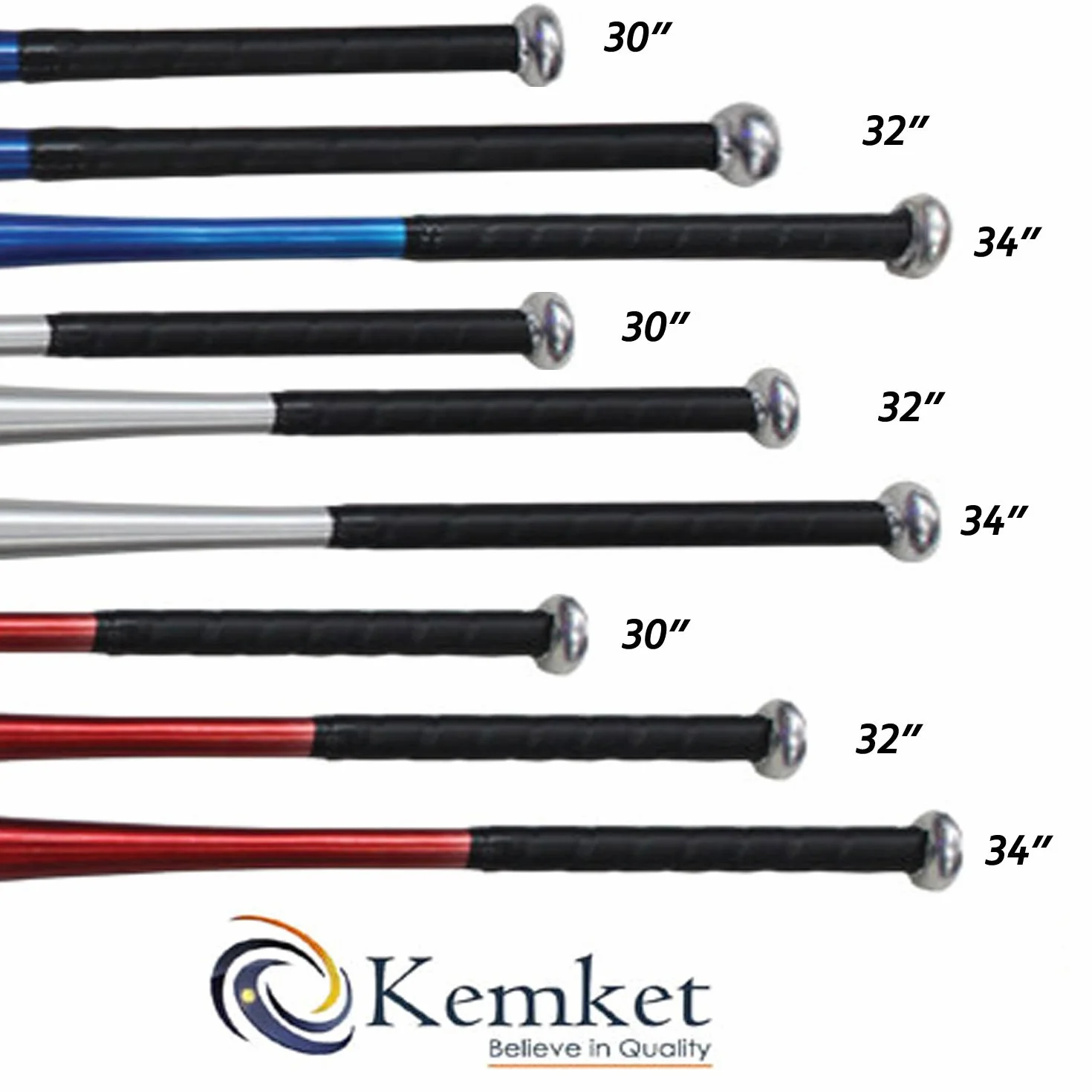 batte de baseball en alliage d'aluminium, 76,2 cm, 81,3 cm et 86,4 cm, multicolore, idéale pour l’entraînement ou les matchs et en Ligue Officielle, baseball individuel, 30 inch - Red