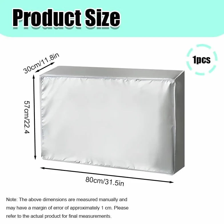 Housse de Climatiseur Extérieur Imperméable Anti Poussière Polyester Durable Gris 80 x 30 x 57 cm