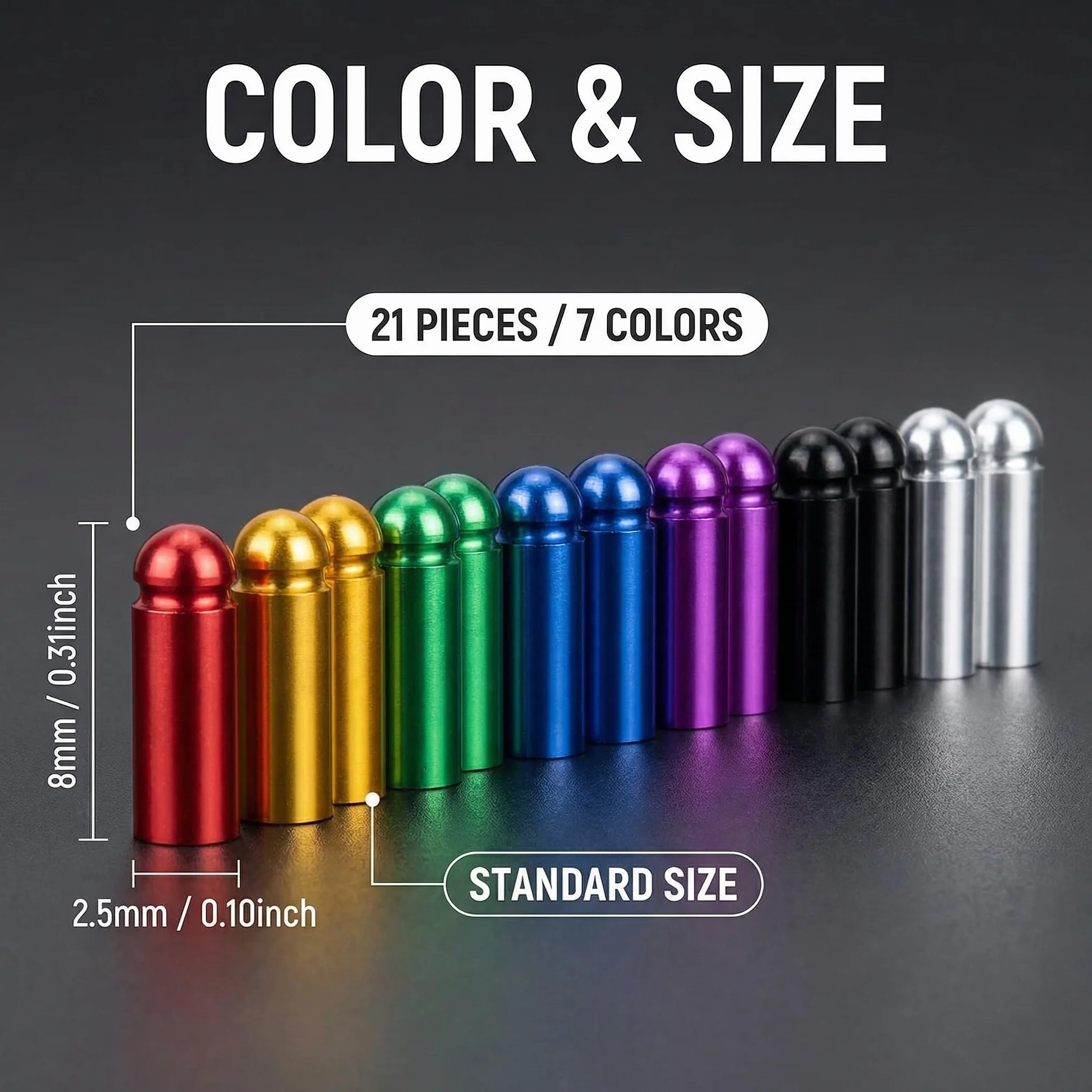 Lot de 21 protections de fléchettes en aluminium - Fixation à 90° - Multicolore