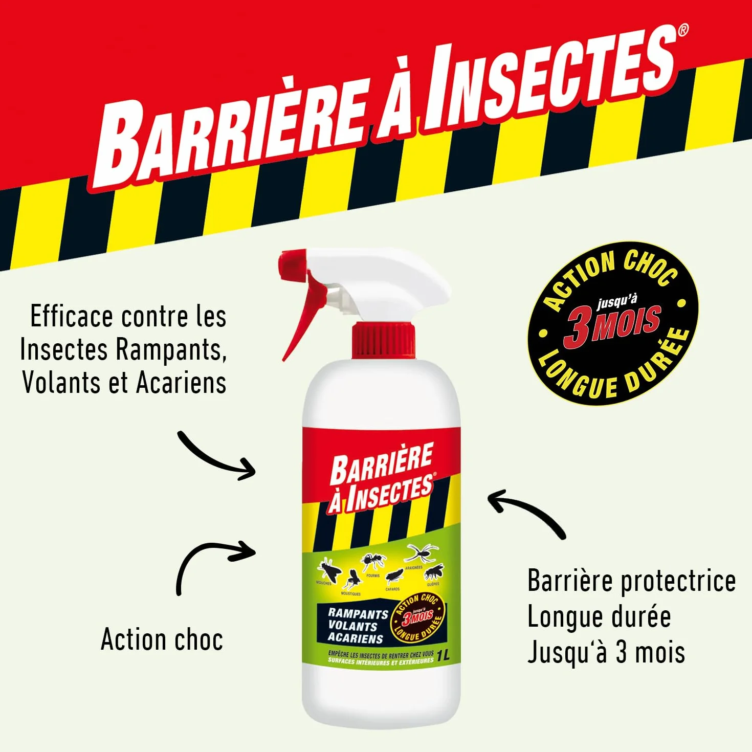 BARRIERE A INSECTES Vaporisateur Insectes Rampants Volants Acariens 1 L BARSEC1000N