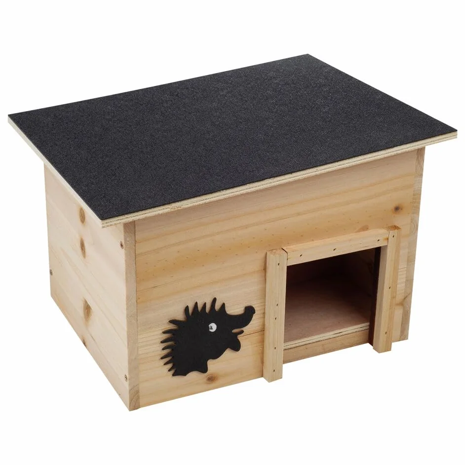 URBNLIVING Abri en bois pour hérissons de jardin Refuge nature avec toit Anti-prédateurs