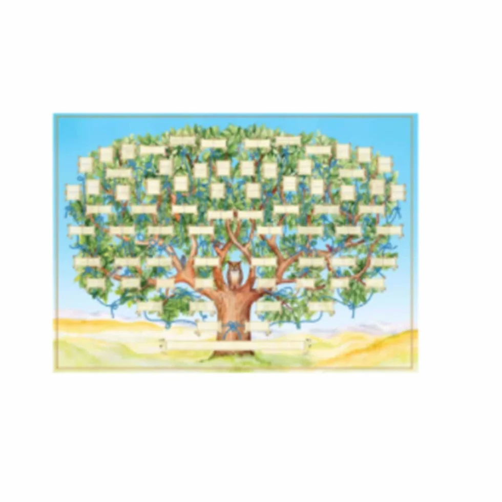 Tableau d'arbre généalogique à remplir, affiche familiale vierge, décoration murale