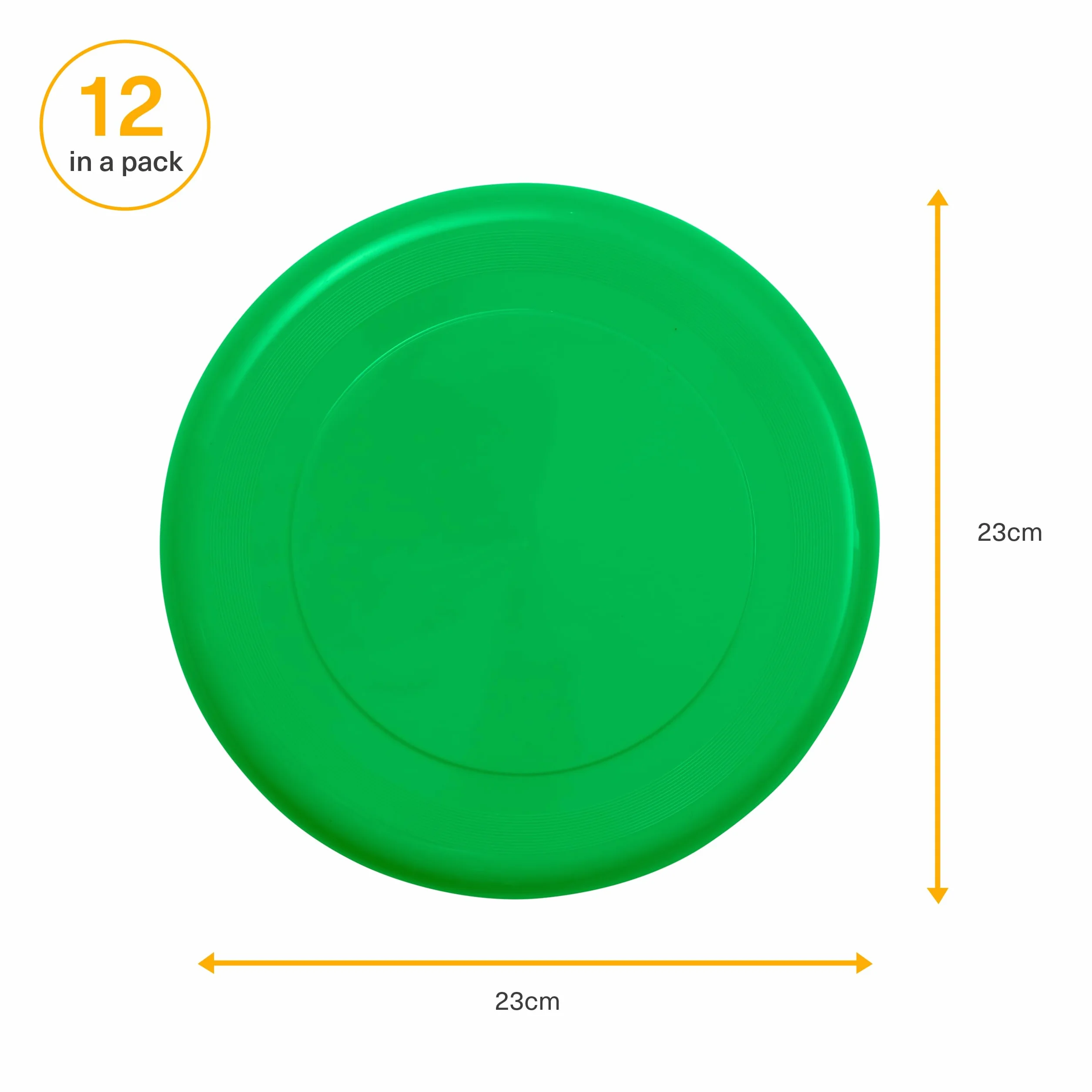 BRAMBLE 12 Frisbees, Soucoupes à Disque Volant, Freesbee pour Enfants, Adultes & Chiens, 23cm - Extérieur, Plage, Parc, Anniversaires, Cadeaux Invités
