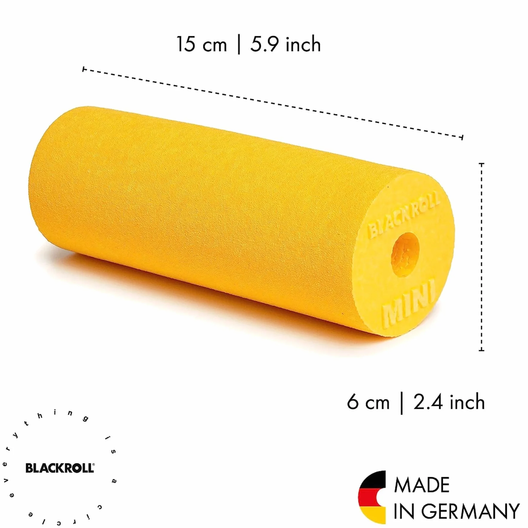 BLACKROLL MINI (5x15 cm) | Le petit rouleau de massage en mousse original pour l'exercice des fascias, le fitness, le yoga et la récupération musculaire en différentes couleurs