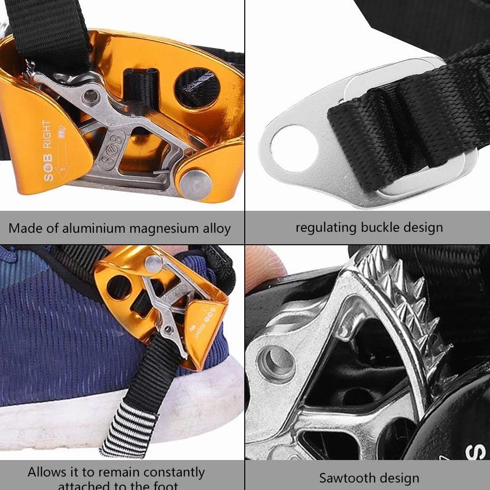 Tbest Pied Ascenender, Pied Droit/Gauche Ascenender Riser pour l'escalade de Roche équipement d'alpinisme pour l'alpinisme, Escalade, Sauvetage Incendie, ou la Protection de l'ingénierie