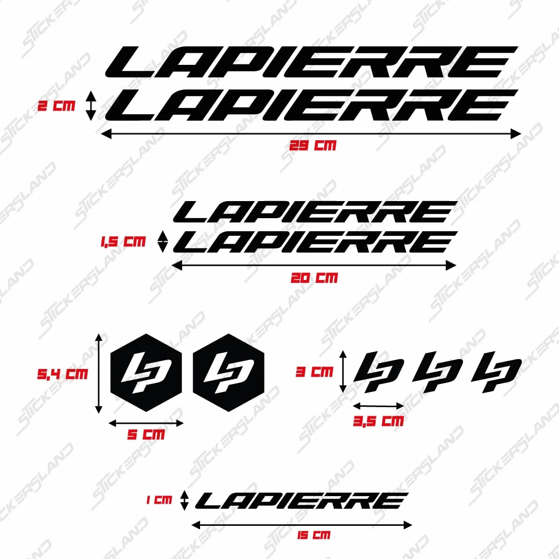 Kits adhésifs compatibles Lapierre NOIR inscriptions logos VTT Mountainbike | decals sticker Différentes couleurs disponibles