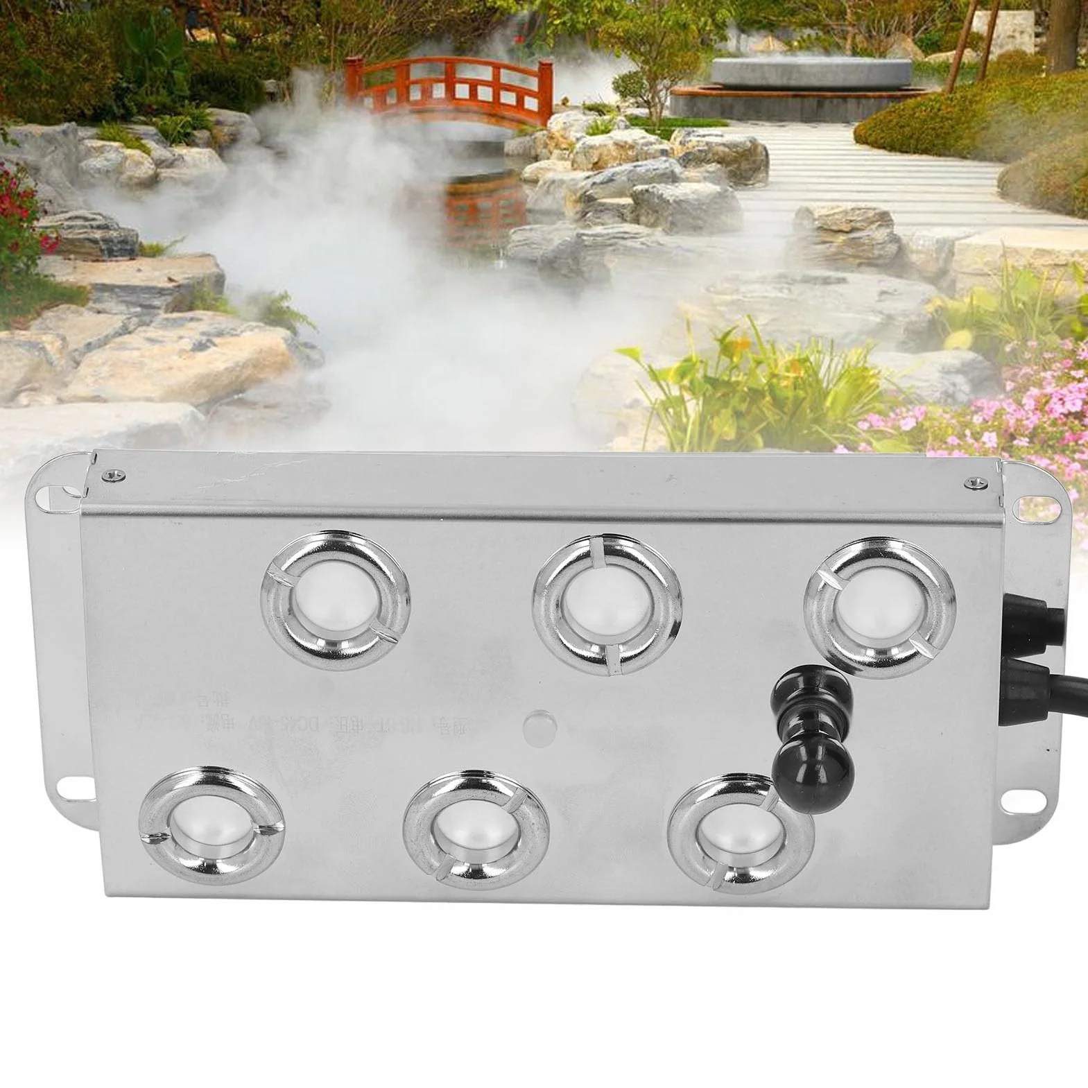 Brumisateur à Ultrasons 6 Têtes 4,5 L/H pour Fontaine d'Étang avec Câble 1,5 M