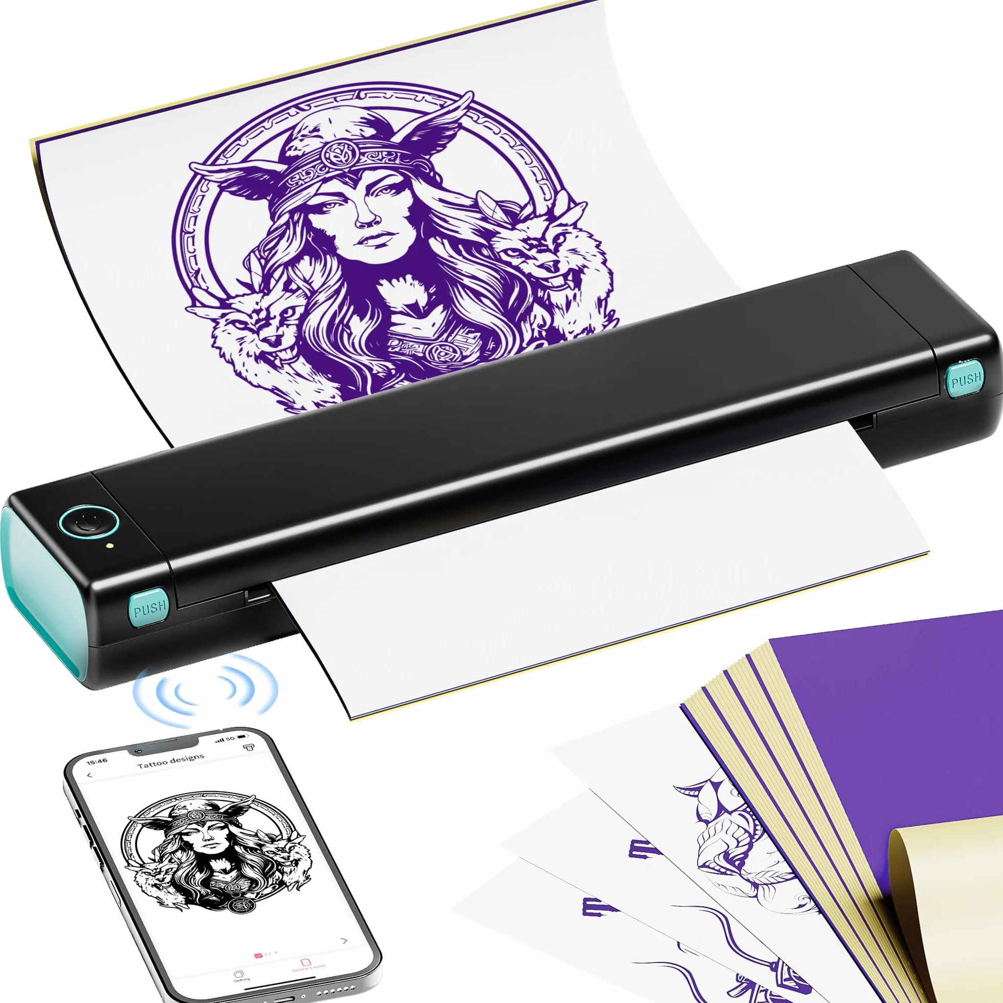 Thermocopieur Tatouage M08F Imprimante Transfert Compatible iPad Phone PC 10 Feuilles A4 Papier
