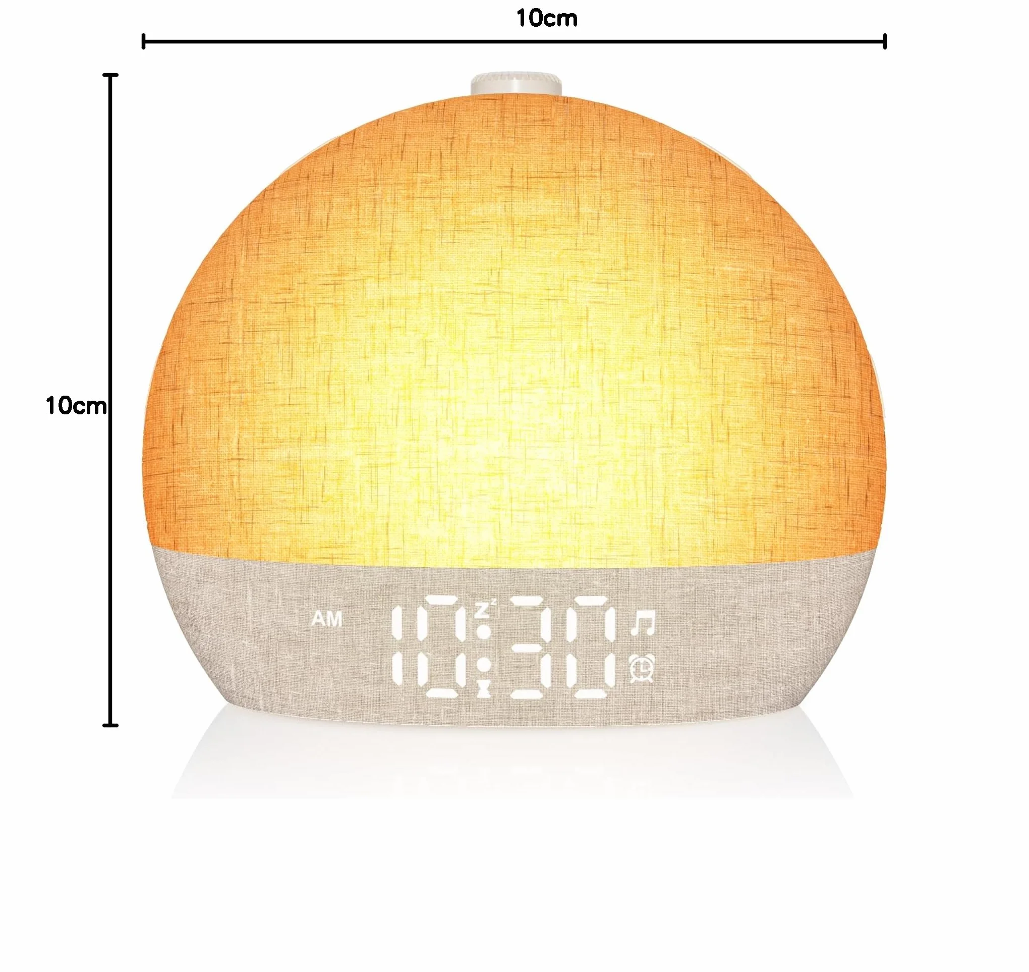 Réveil Lumineux Simulateur d'Aube, 20 Niveaux Luminosité, 30 Sons Naturels, 12 Couleurs, Veilleuse pour Enfant/Adulte