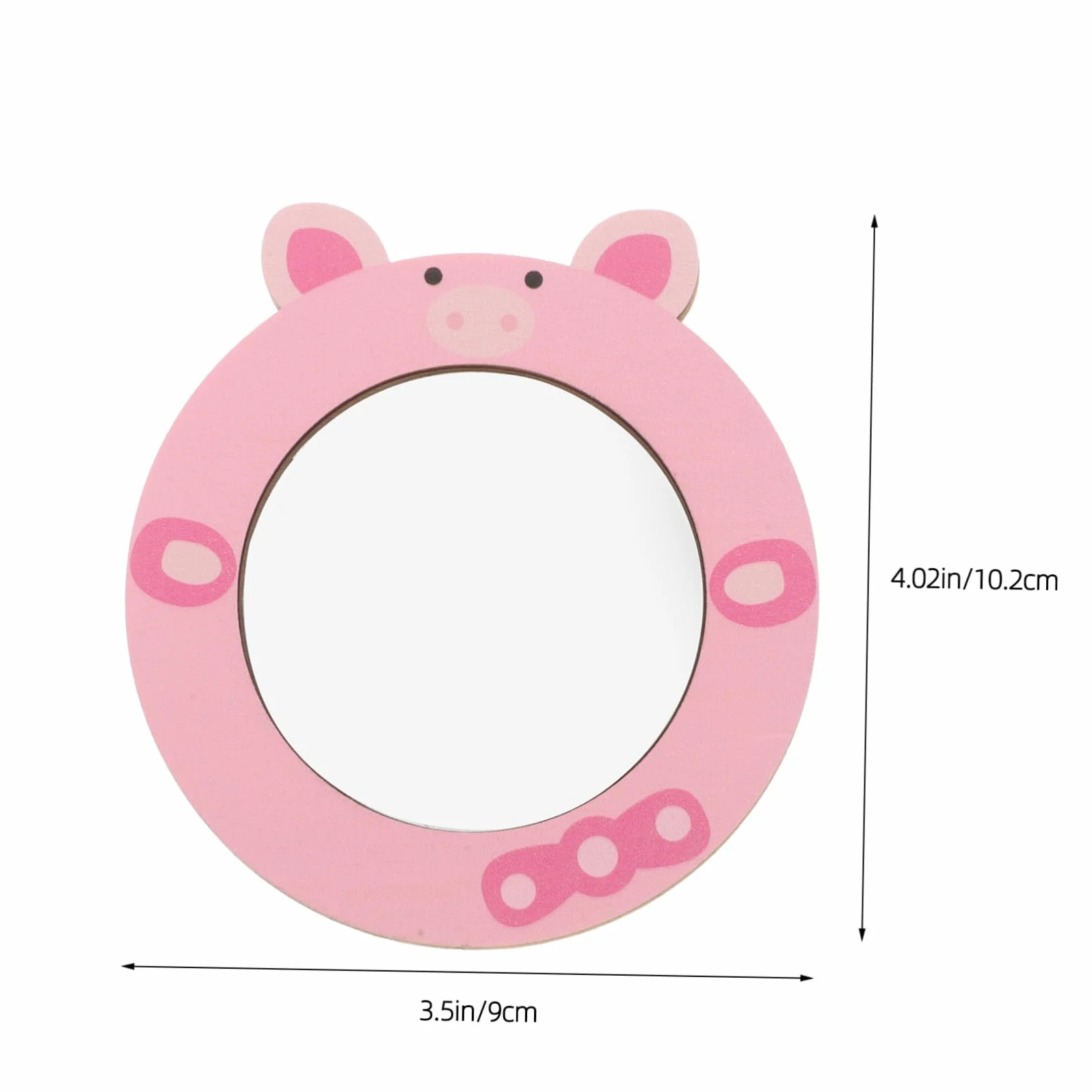 Miroir en Bois et Verre ERINGOGO pour Enfant, Jouet Éducatif Sécurisé, Petit Miroir à Main Rose