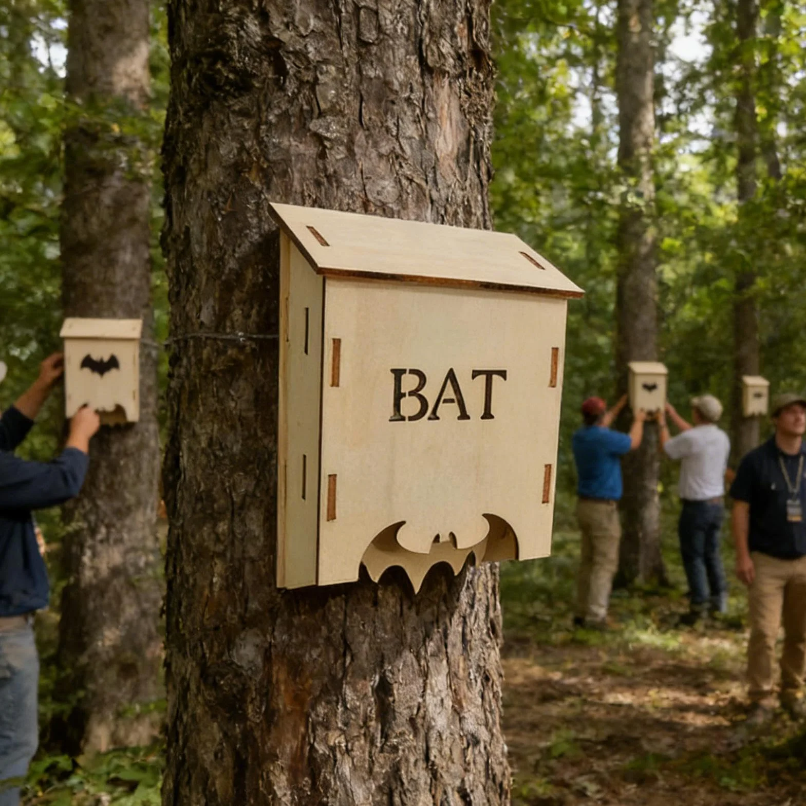 Maison pour chauves-souris en bois extérieur abri faune design prêt pour le climat