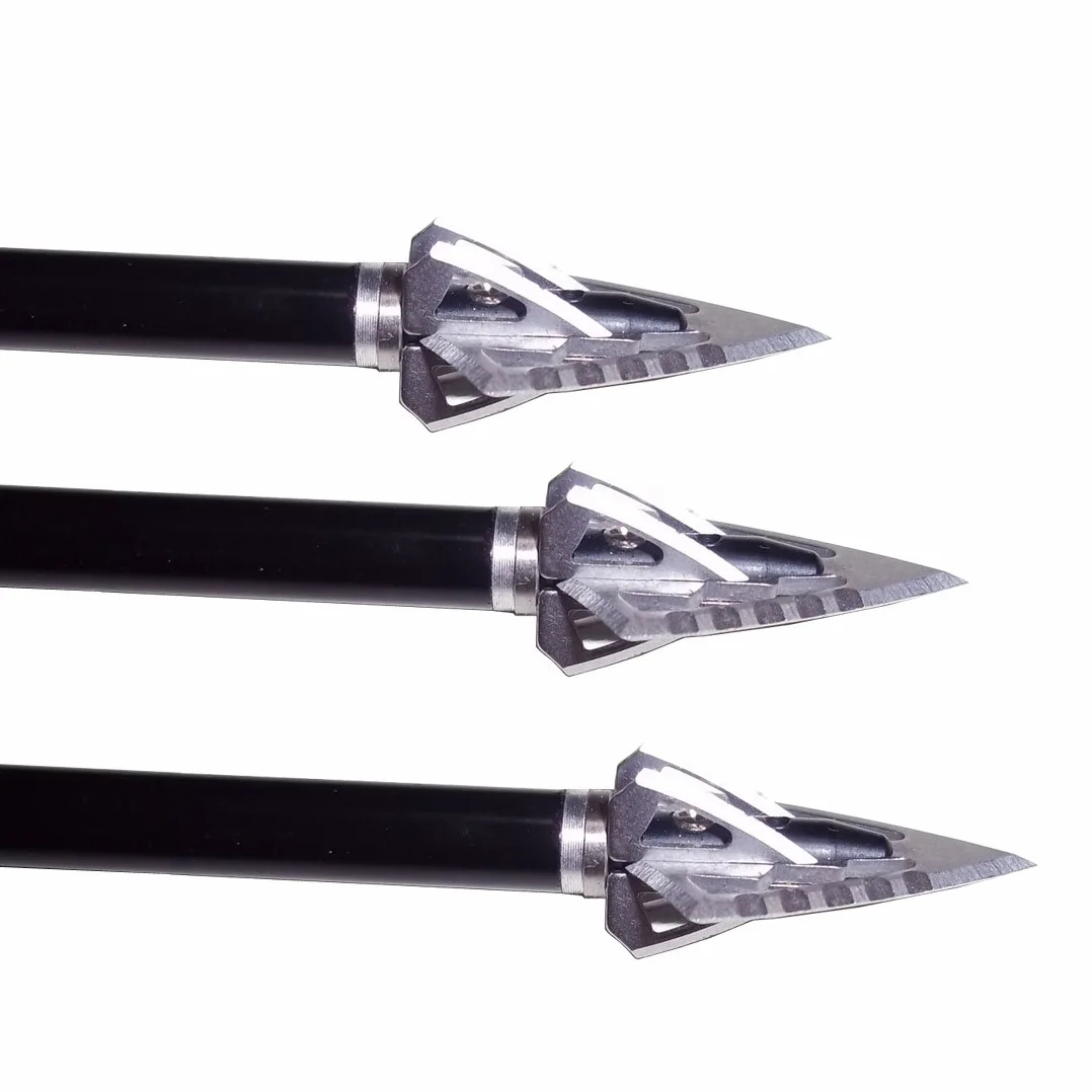 Flèches Tir à l'Arc 100 Grain Broadheads Pointes de Chasse pour Arc