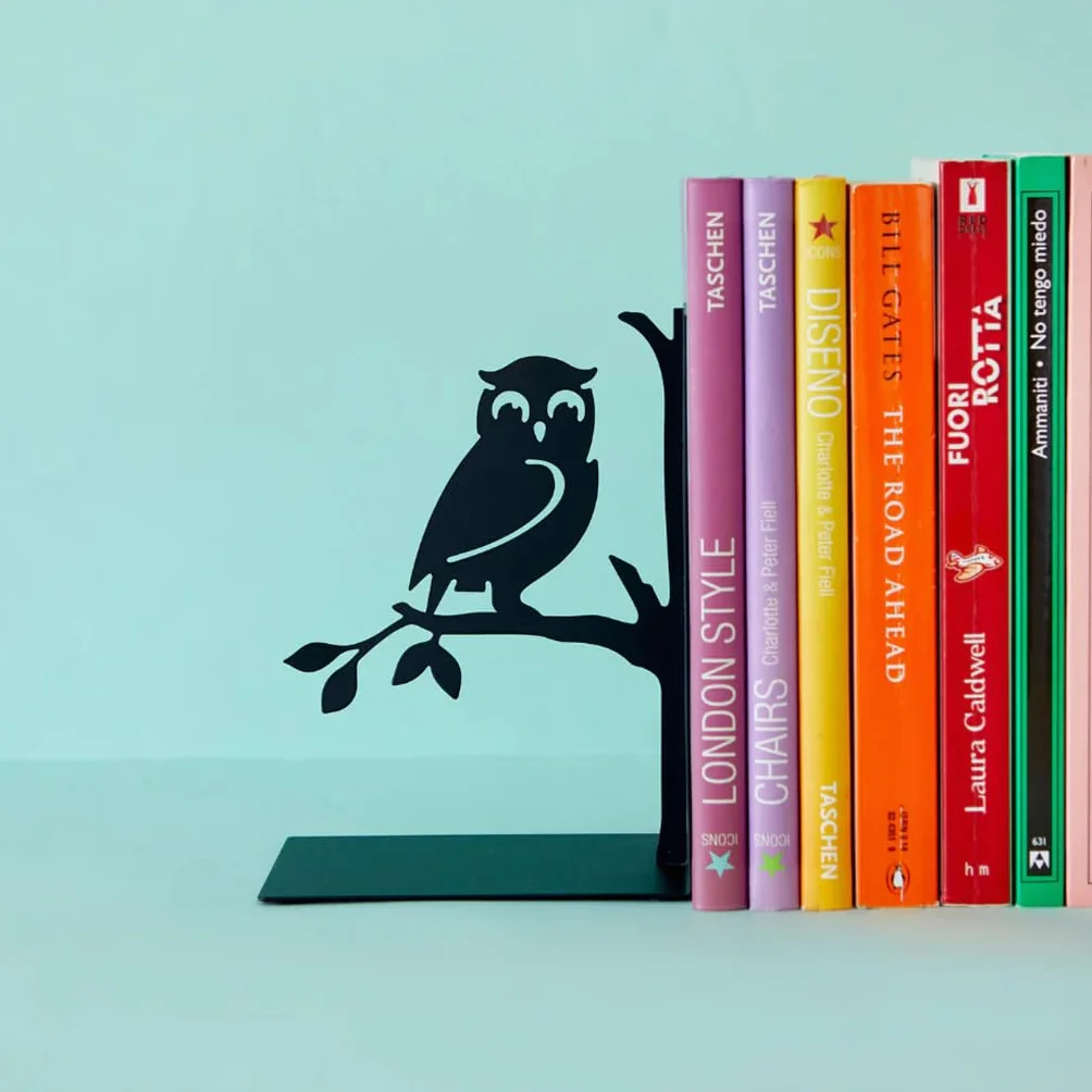 Balvi Serre-Livres Book Guard Support de Livres Hibou Noir
