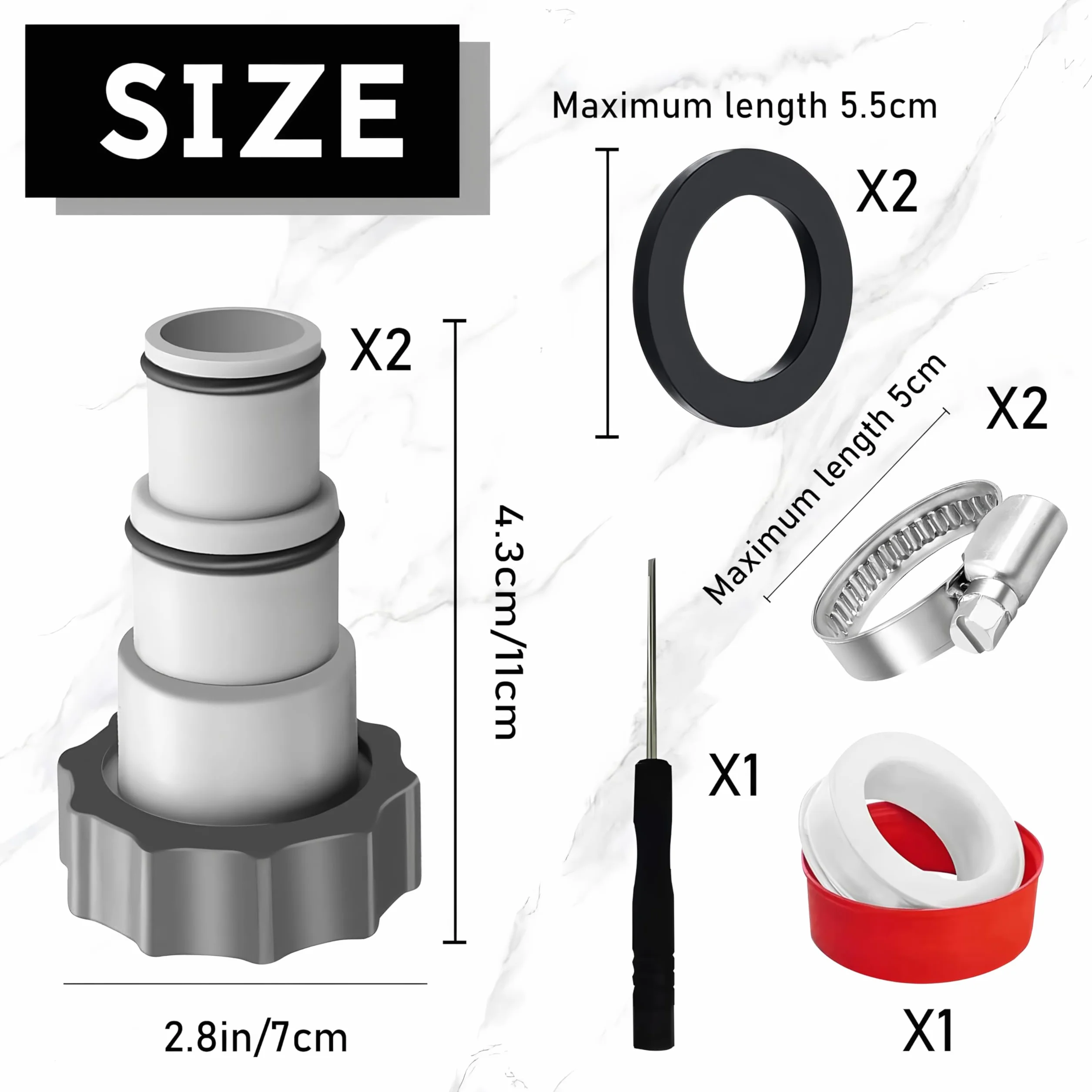 Intex Adaptateur Tuyau Piscine Ø 32 38 mm Raccord