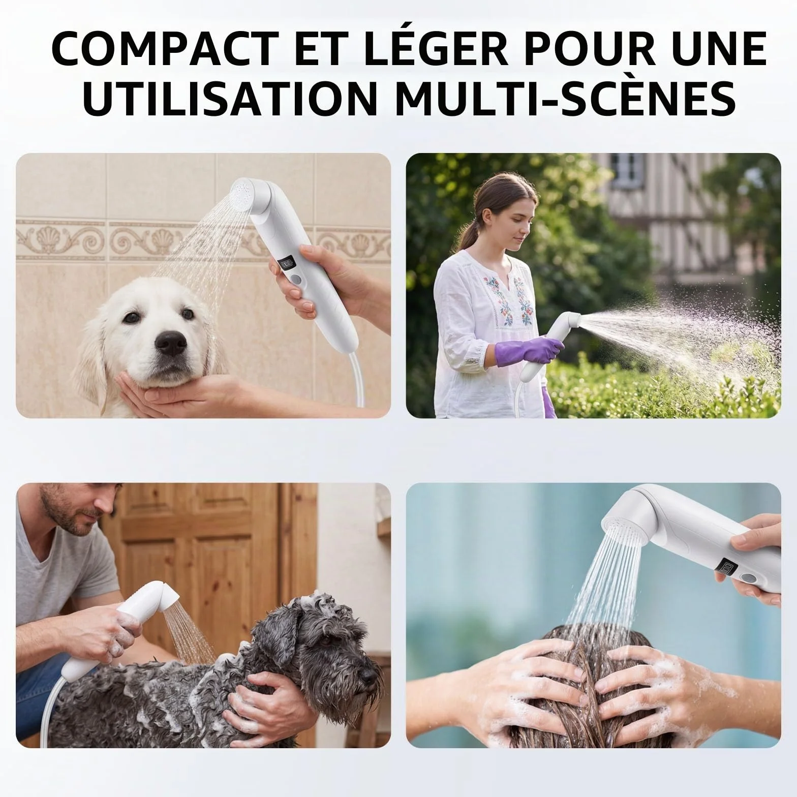 douche portable d'extérieur,Douche électrique tout à main,étancheIPX6,recharge USB,batterie intégrée,compact et portable,adapté pour le camping en plein air,les douches de plage,la randonnée